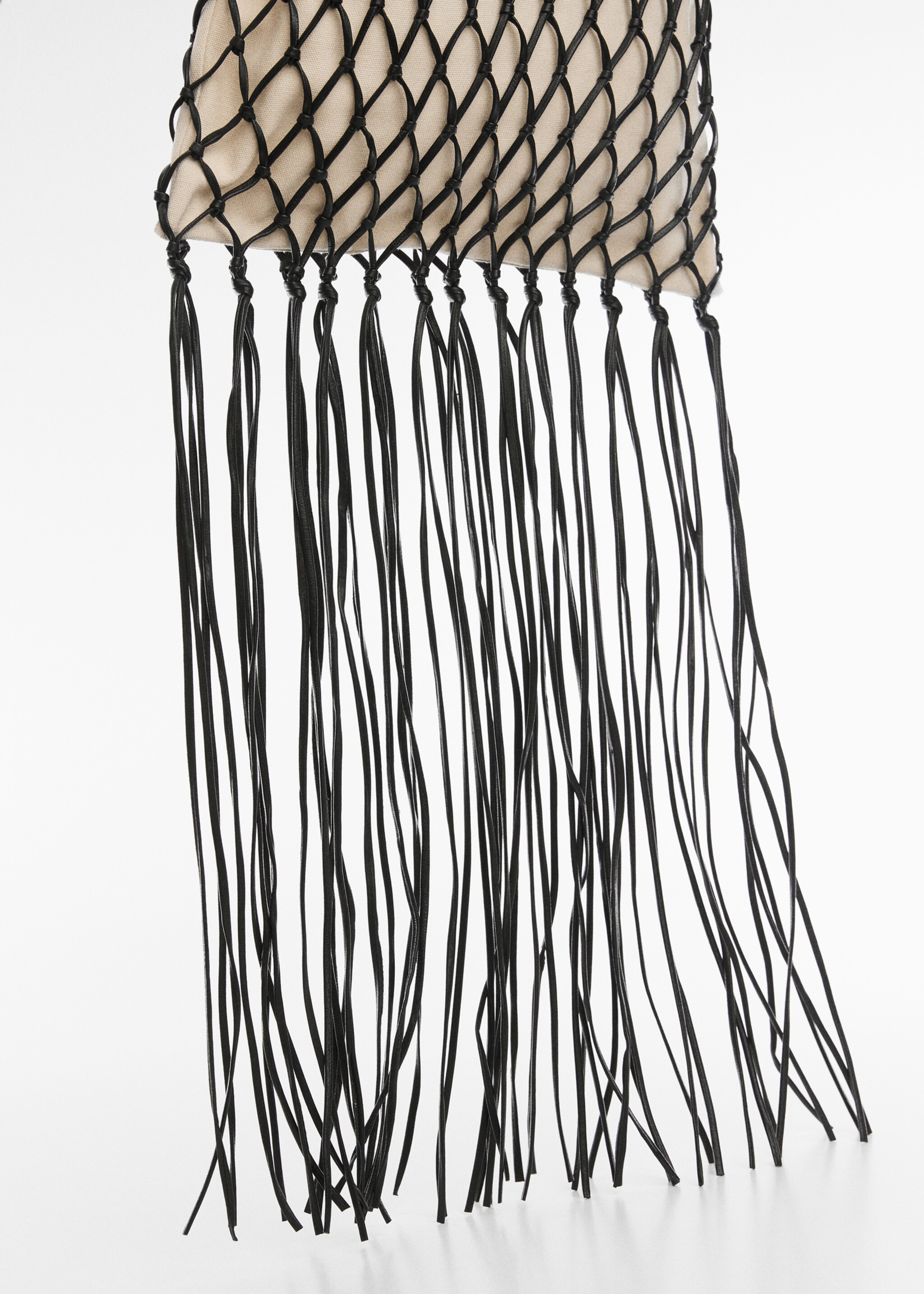Leather shopper bag - Details of the article 2, Black. Ref: 67097719-00.
