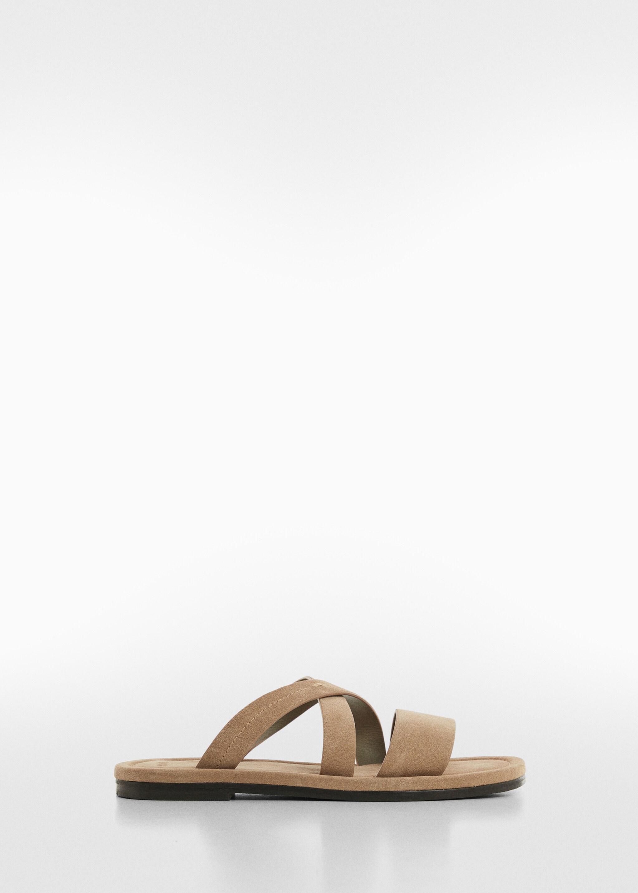 Suede leather sandals with crossed straps - Article without model, Sand. Ref: 67097906-00.
