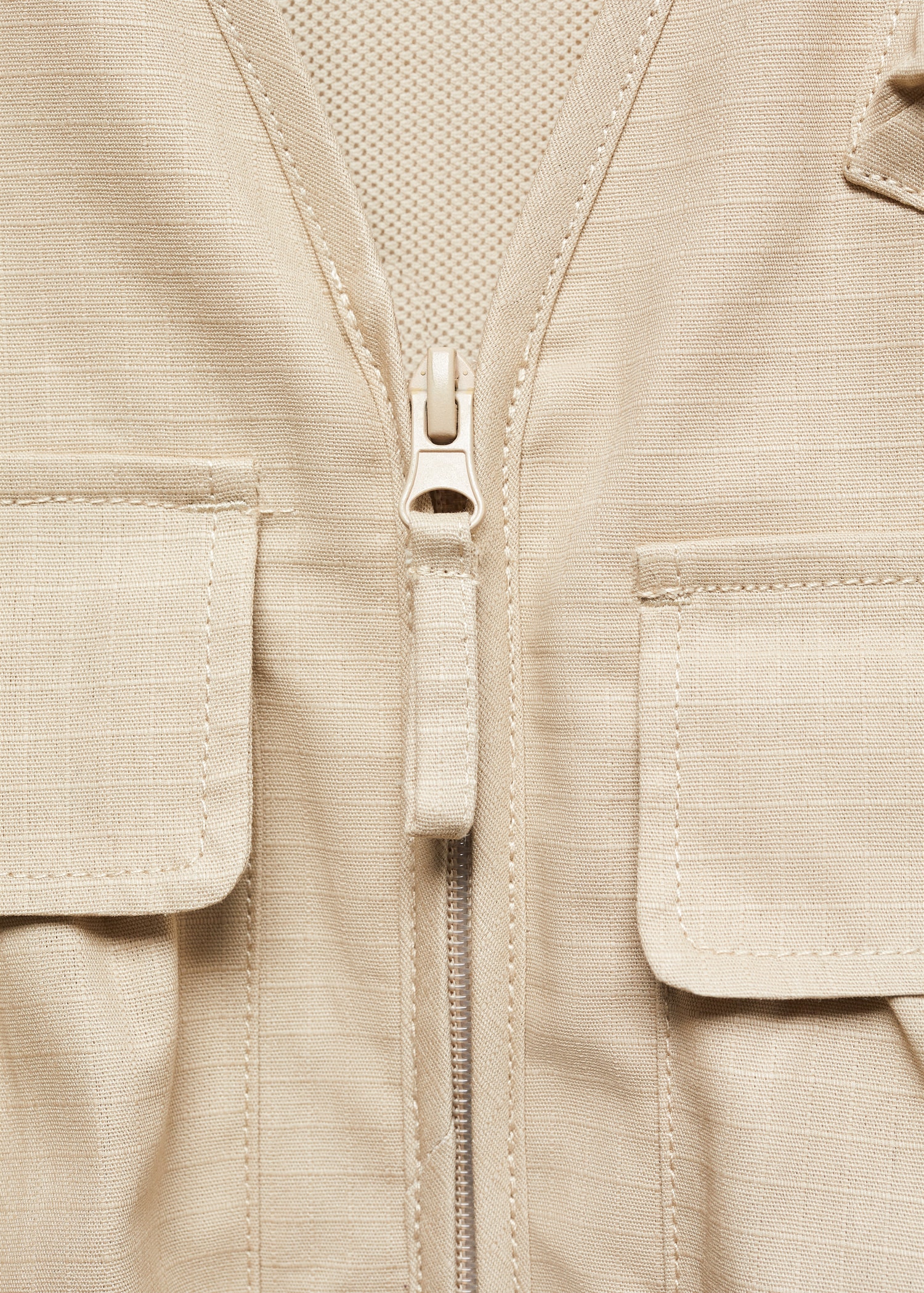 ERFMFKL Gilet Corto Da Donna Casual Kaki Fodera Senza Maniche Cerniere - Foto 7