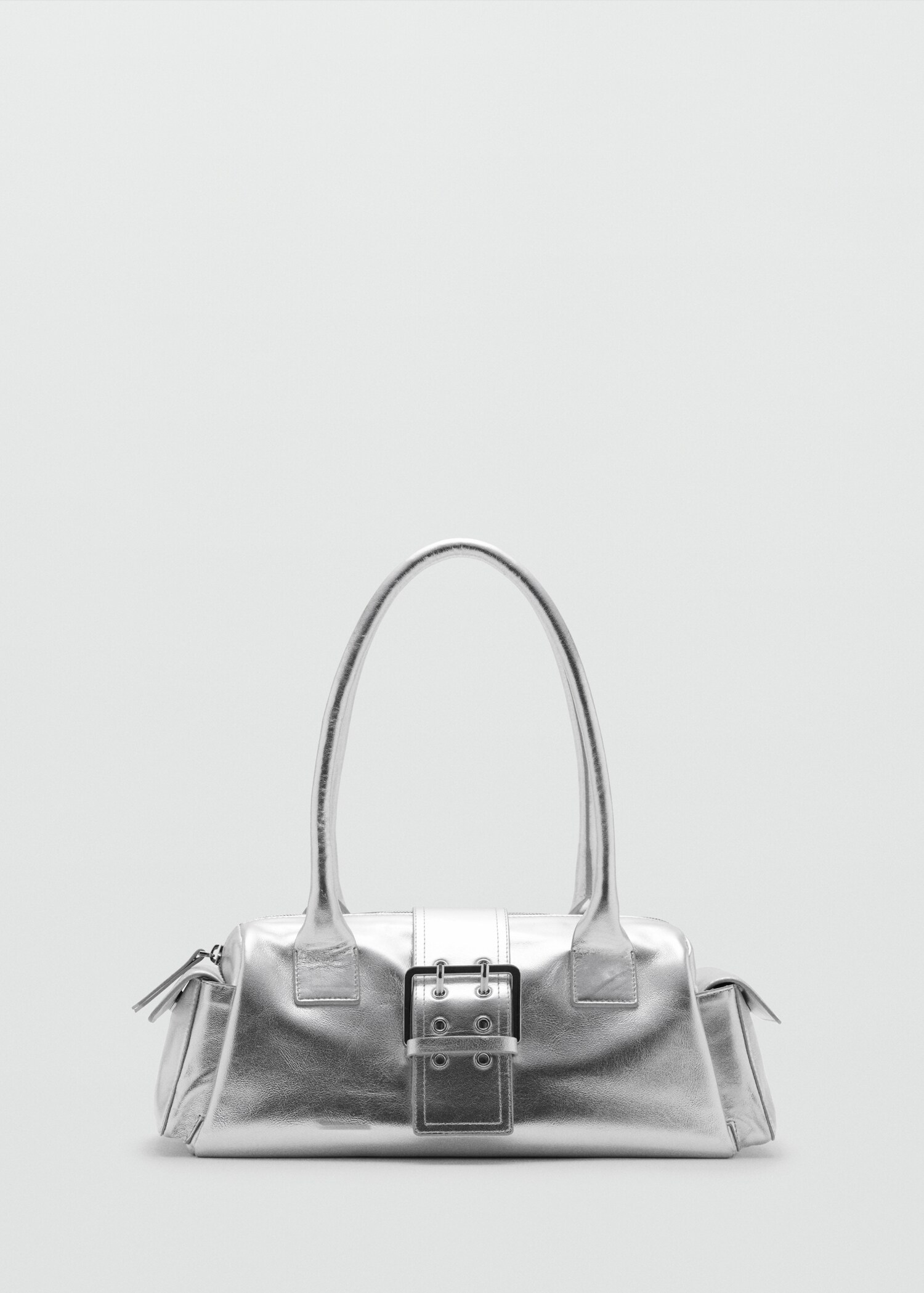 Leather shoulder bag with cargo pockets - Article without model