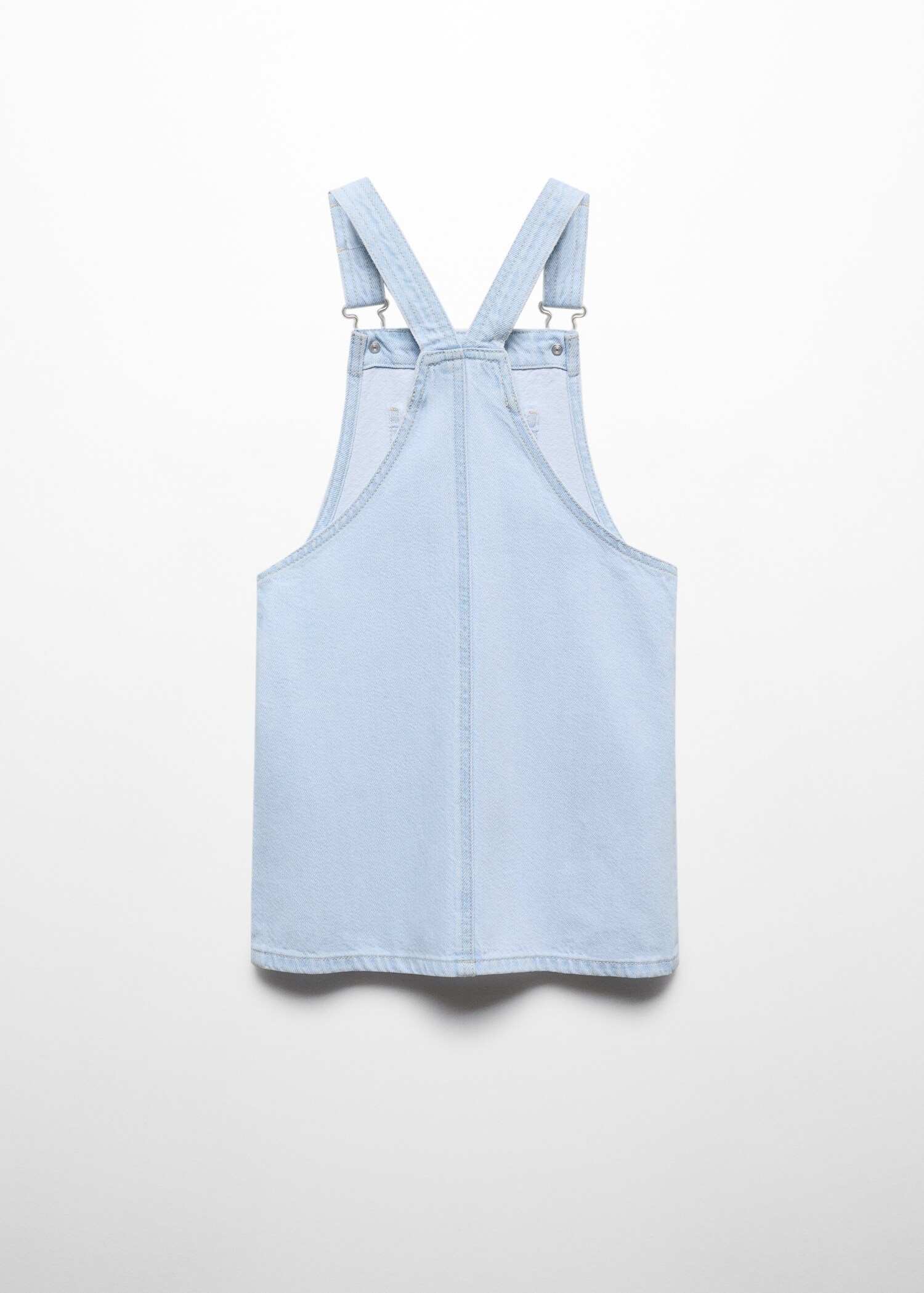 Short denim pinafore - Reverse of the article