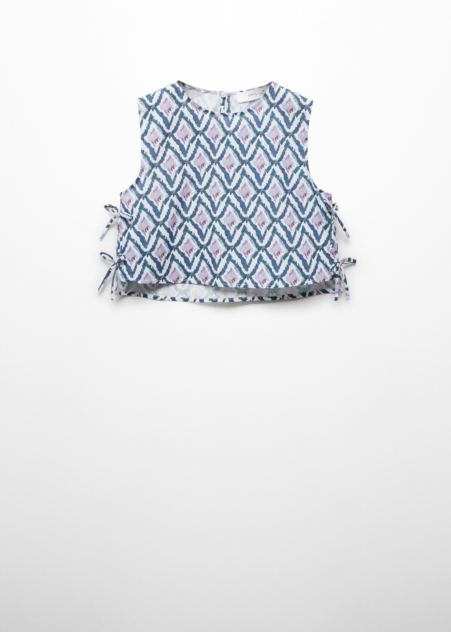 Printed crop top with bow - Article without model