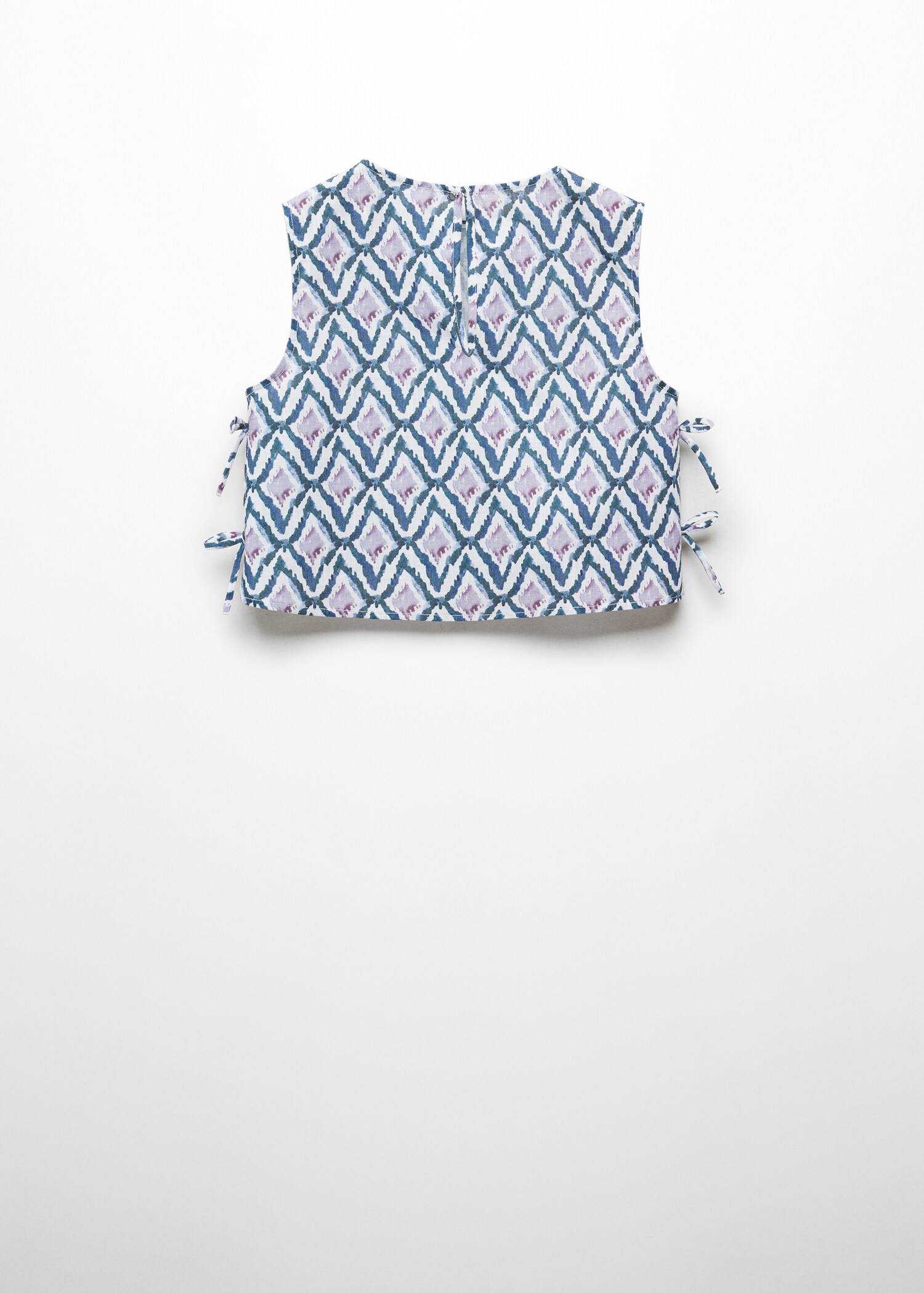Printed crop top with bow - Reverse of the article