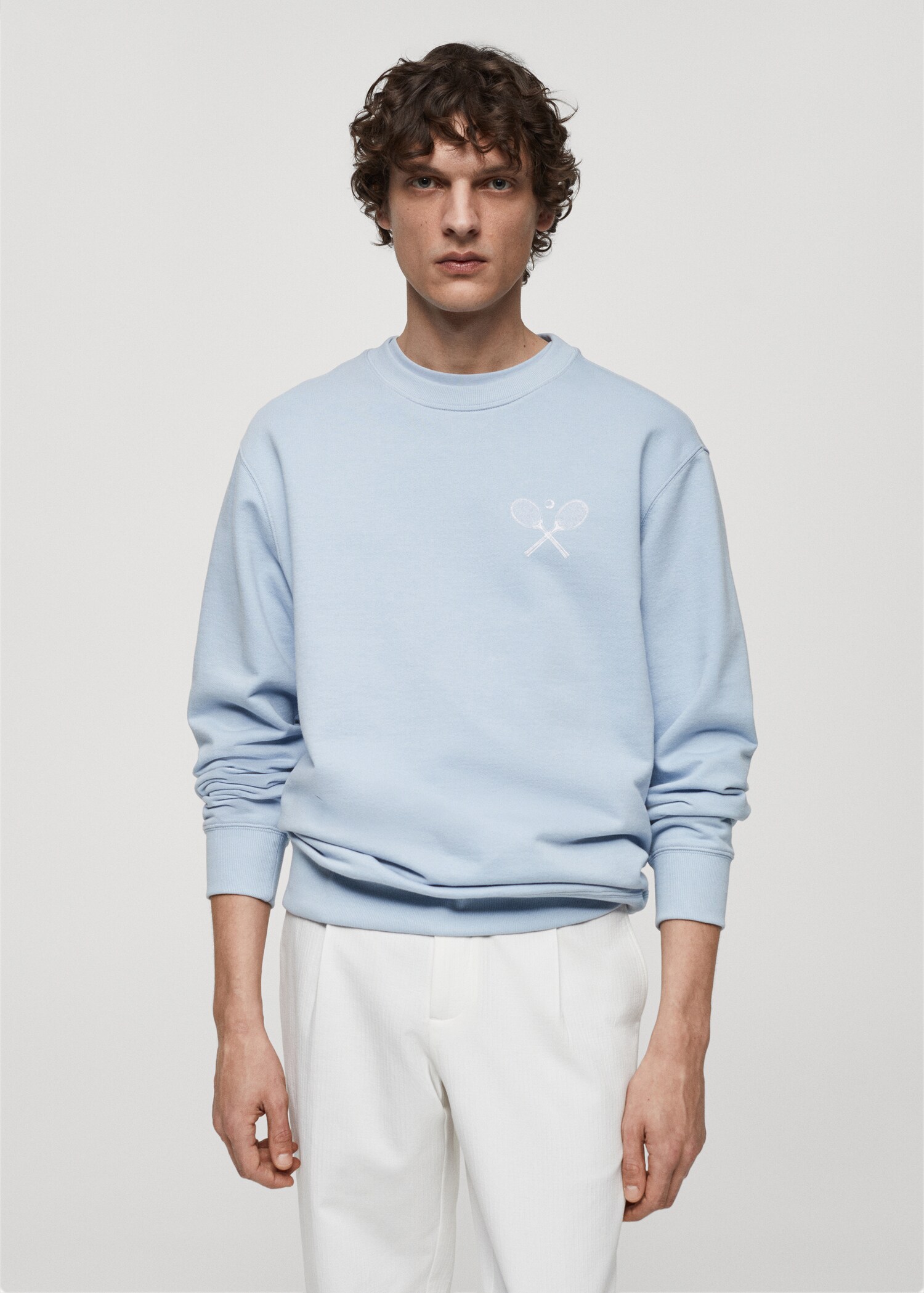 Gemustertes Baumwoll-Sweatshirt - Mittlere Ansicht