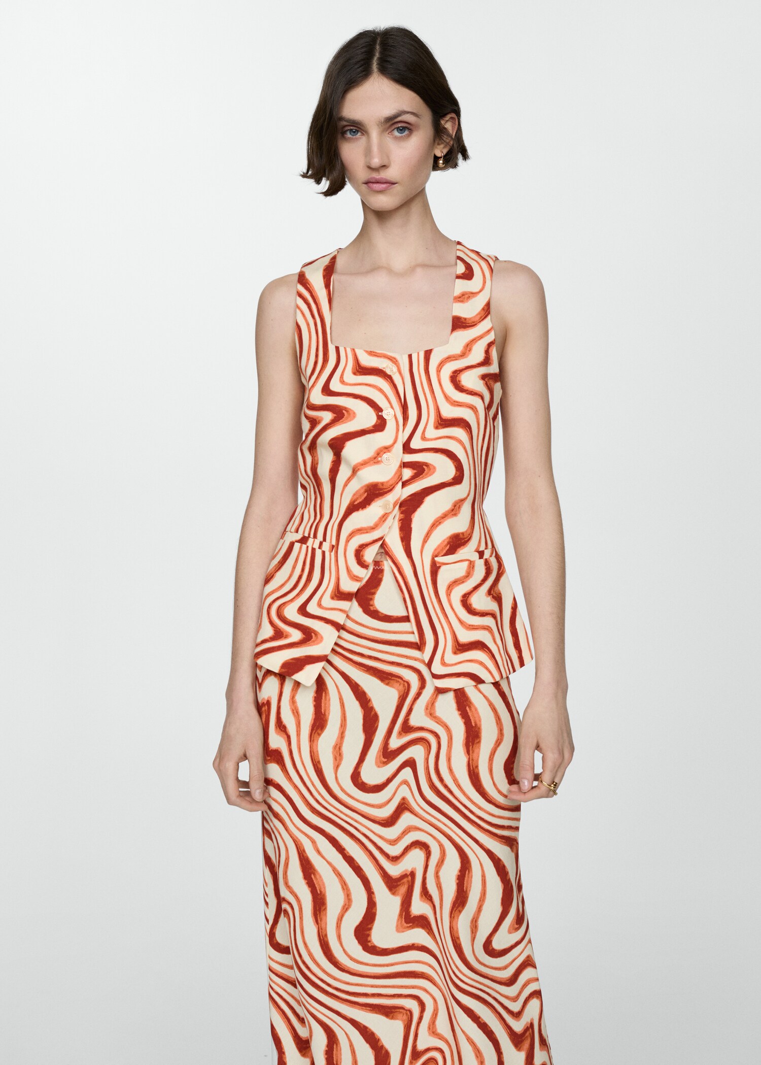 Printed long skirt - Details of the article 1