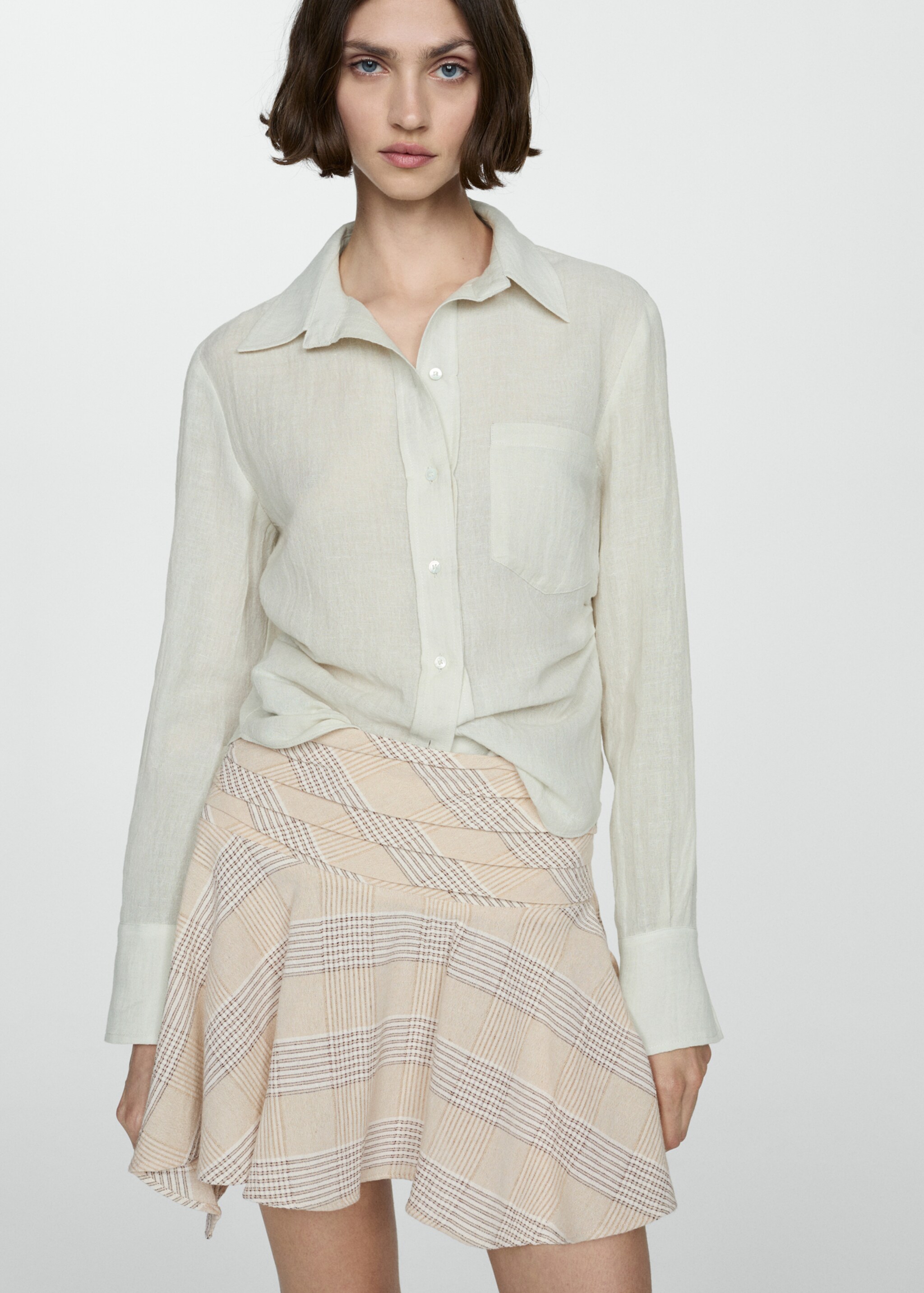 Asymmetrical printed mini-skirt - Details of the article 1