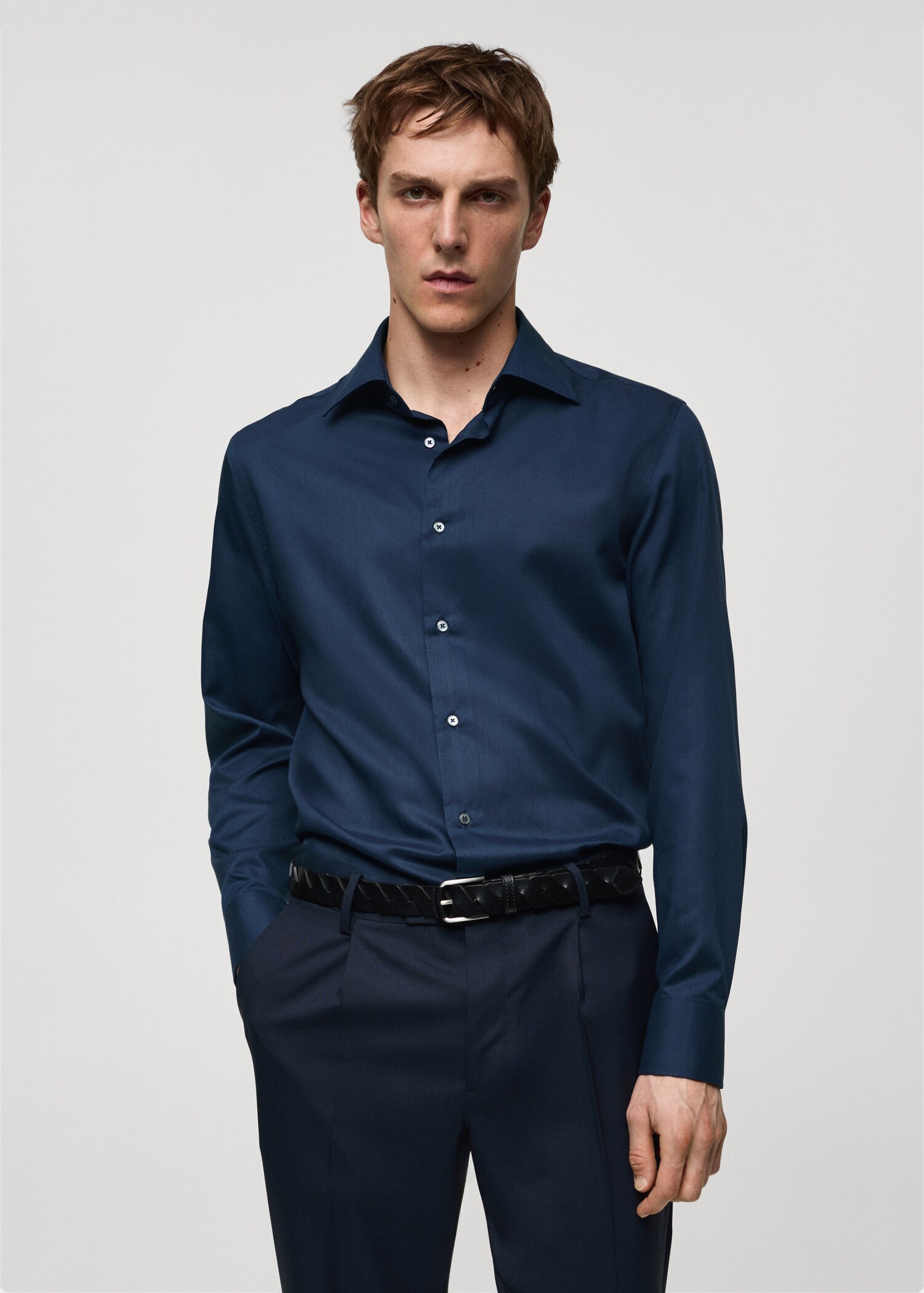 Slim-fit Tencel cotton shirt - Medium plane