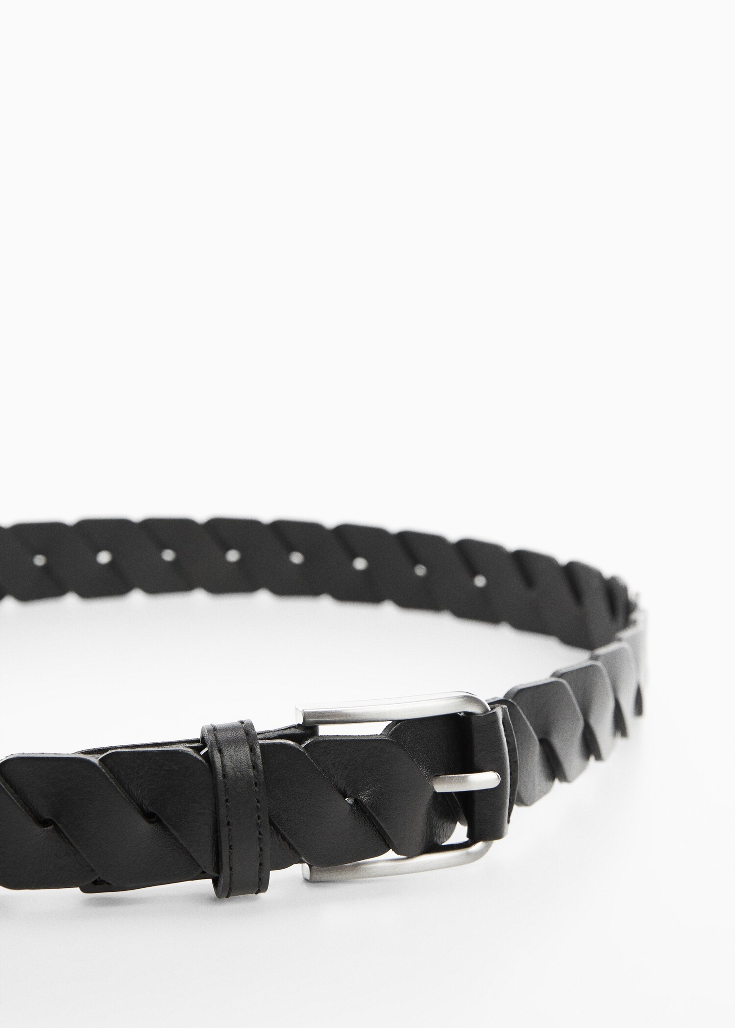 Braided leather belt - Medium plane