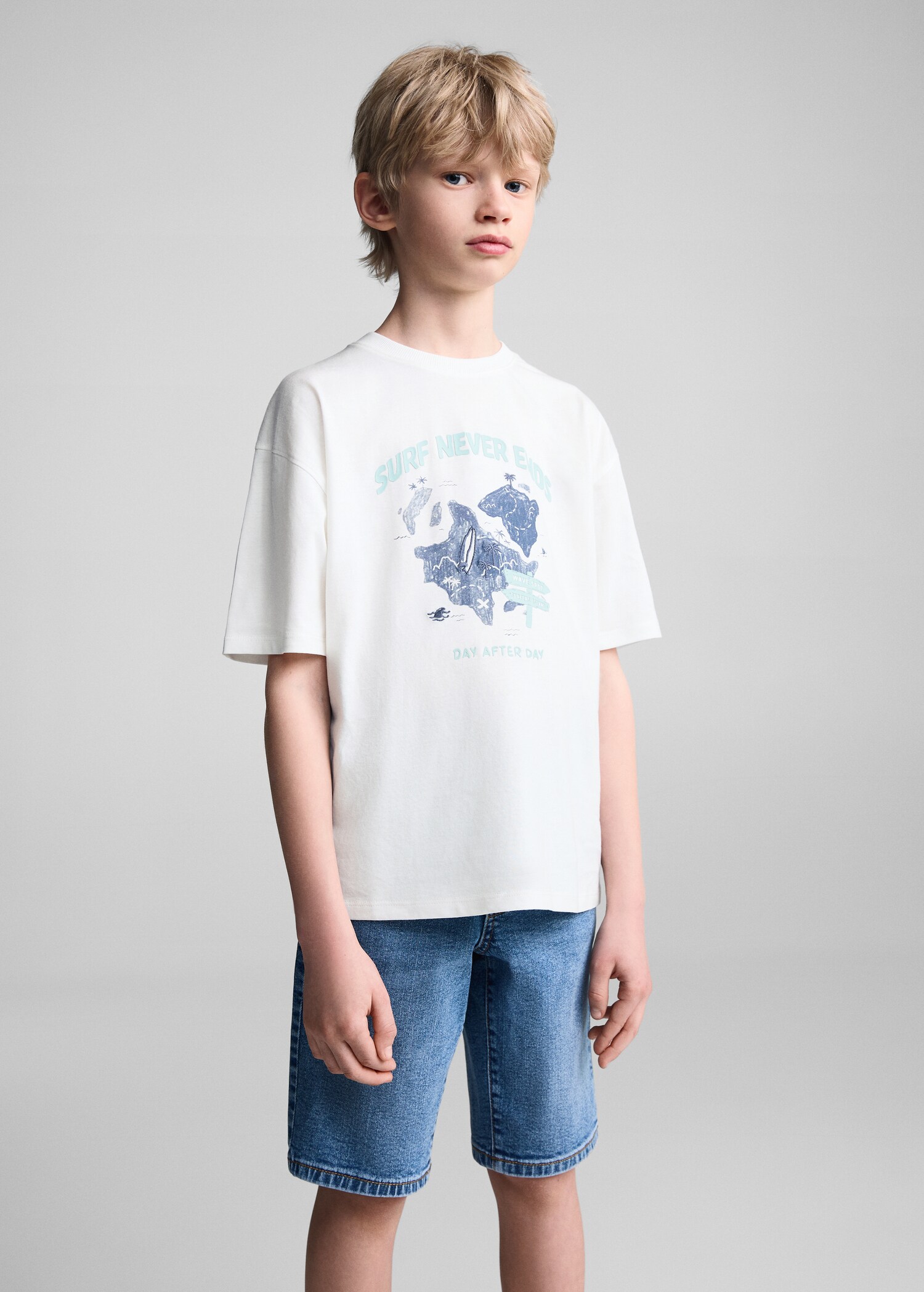 Printed cotton-blend T-shirt - Medium plane