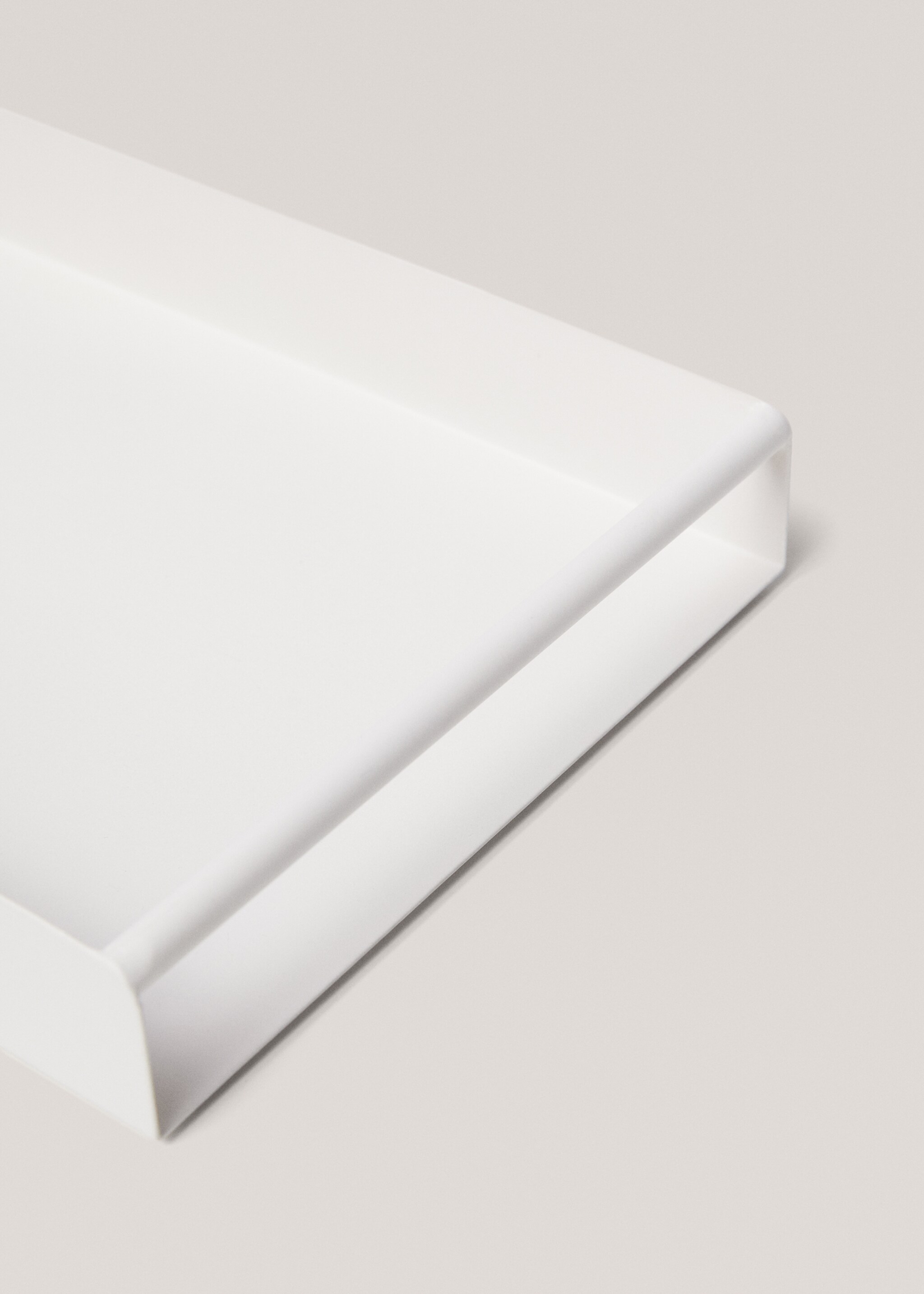 Rectangular metal tray 46x20cm - Details of the article 2, White. Ref: 67098641-00.