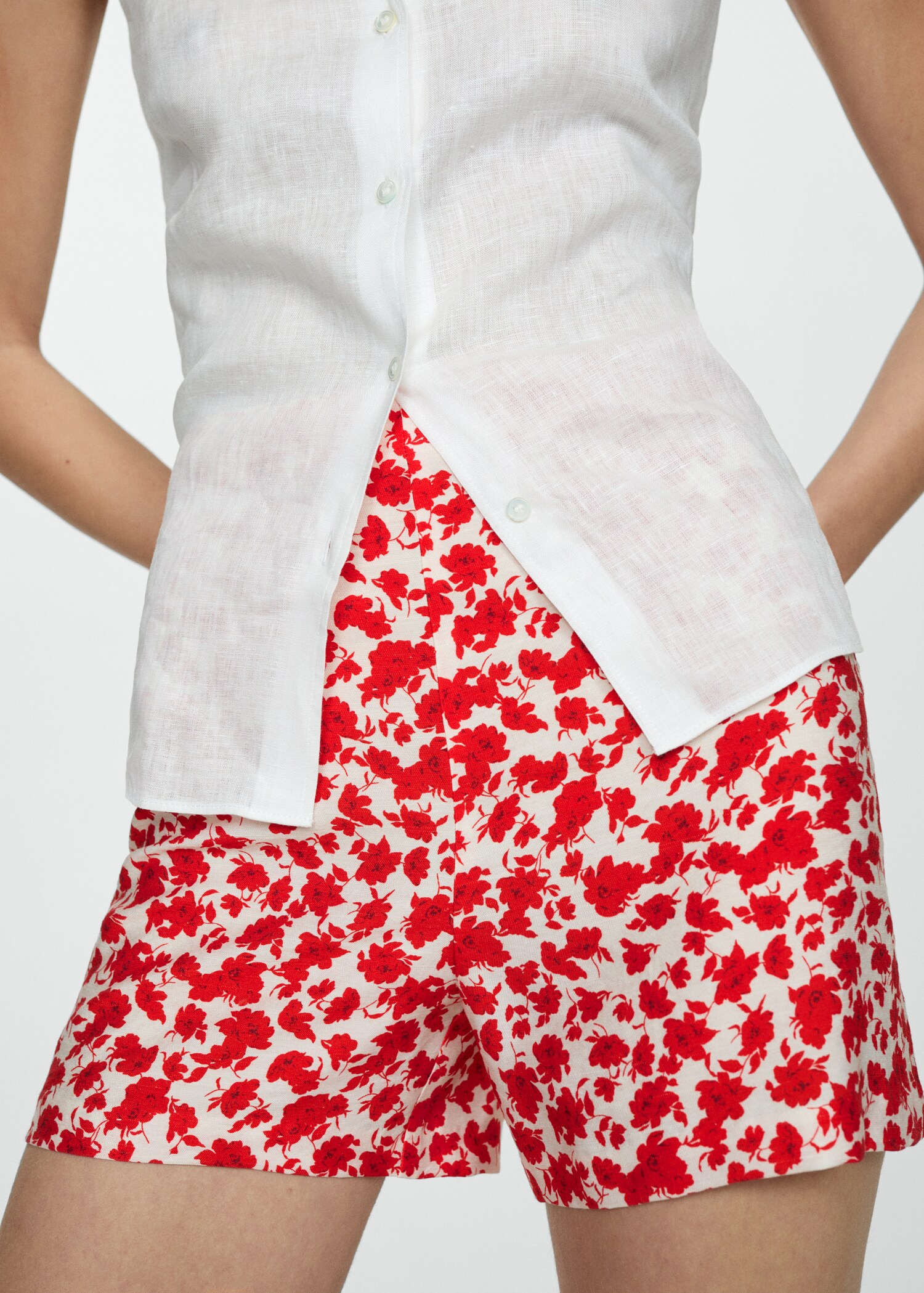 Floral-print straight-fit shorts - Details of the article 6