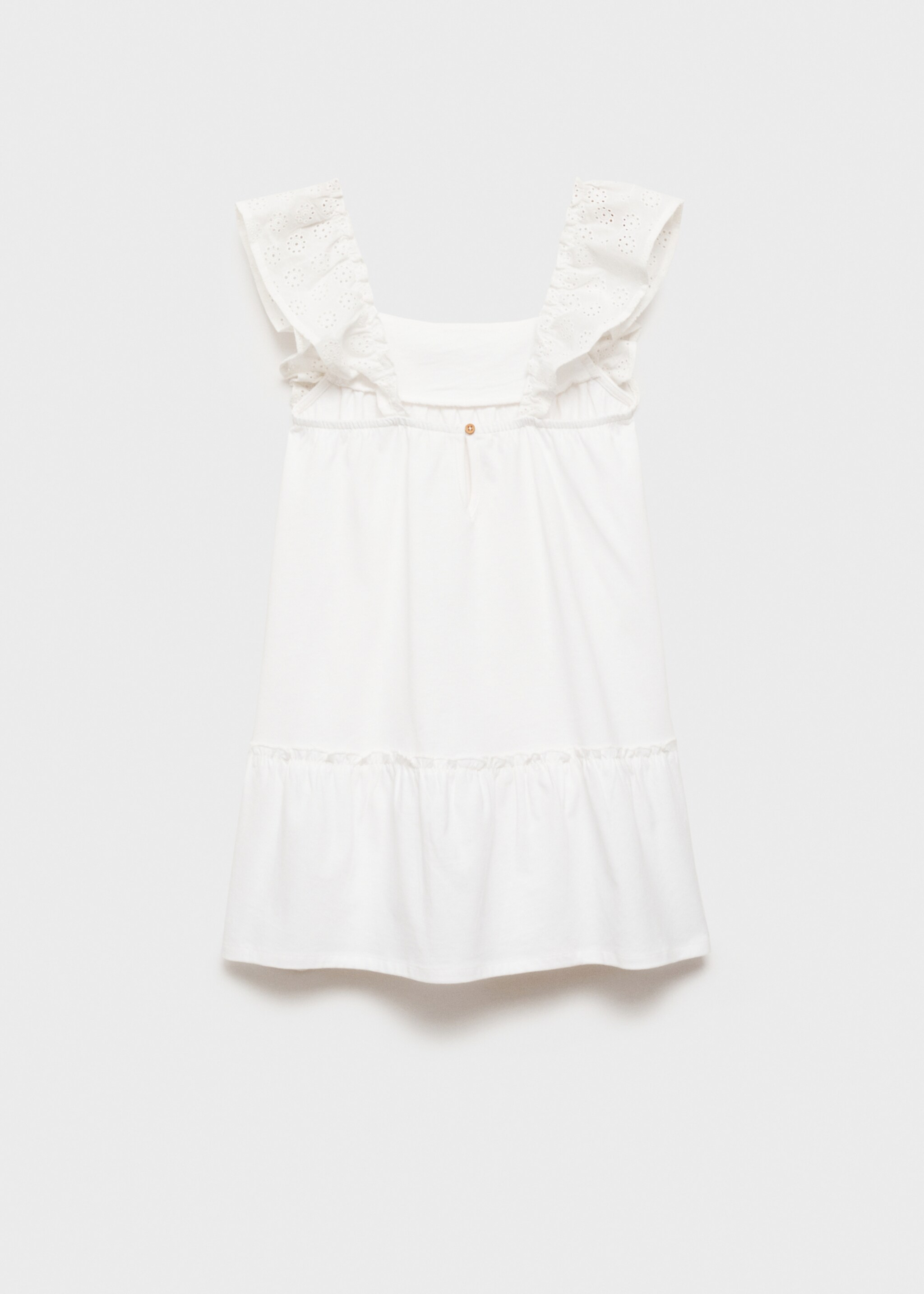 Vestido com folhos e bordado suíço - Verso do artigo