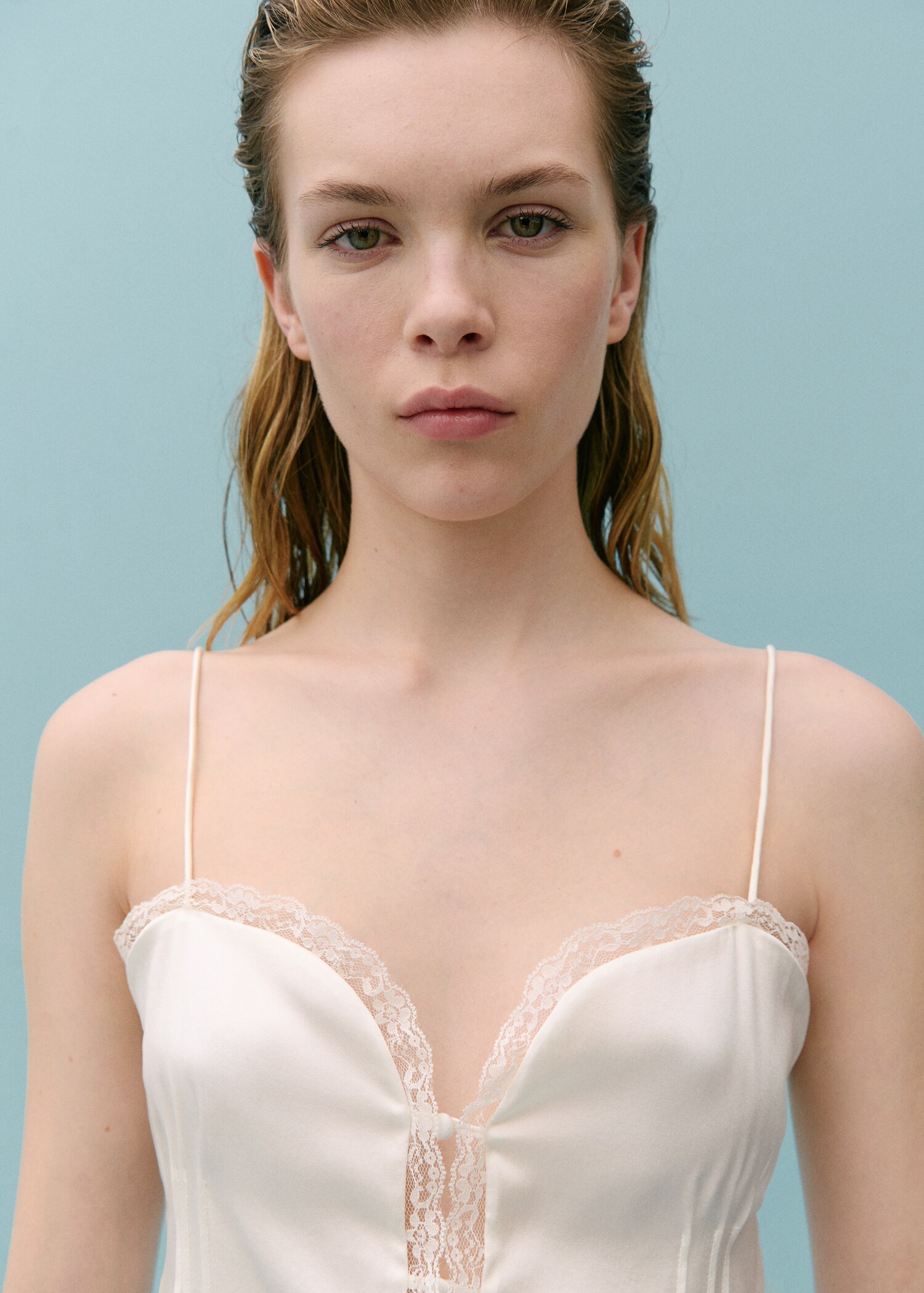 Top style lingerie soie - Plan moyen