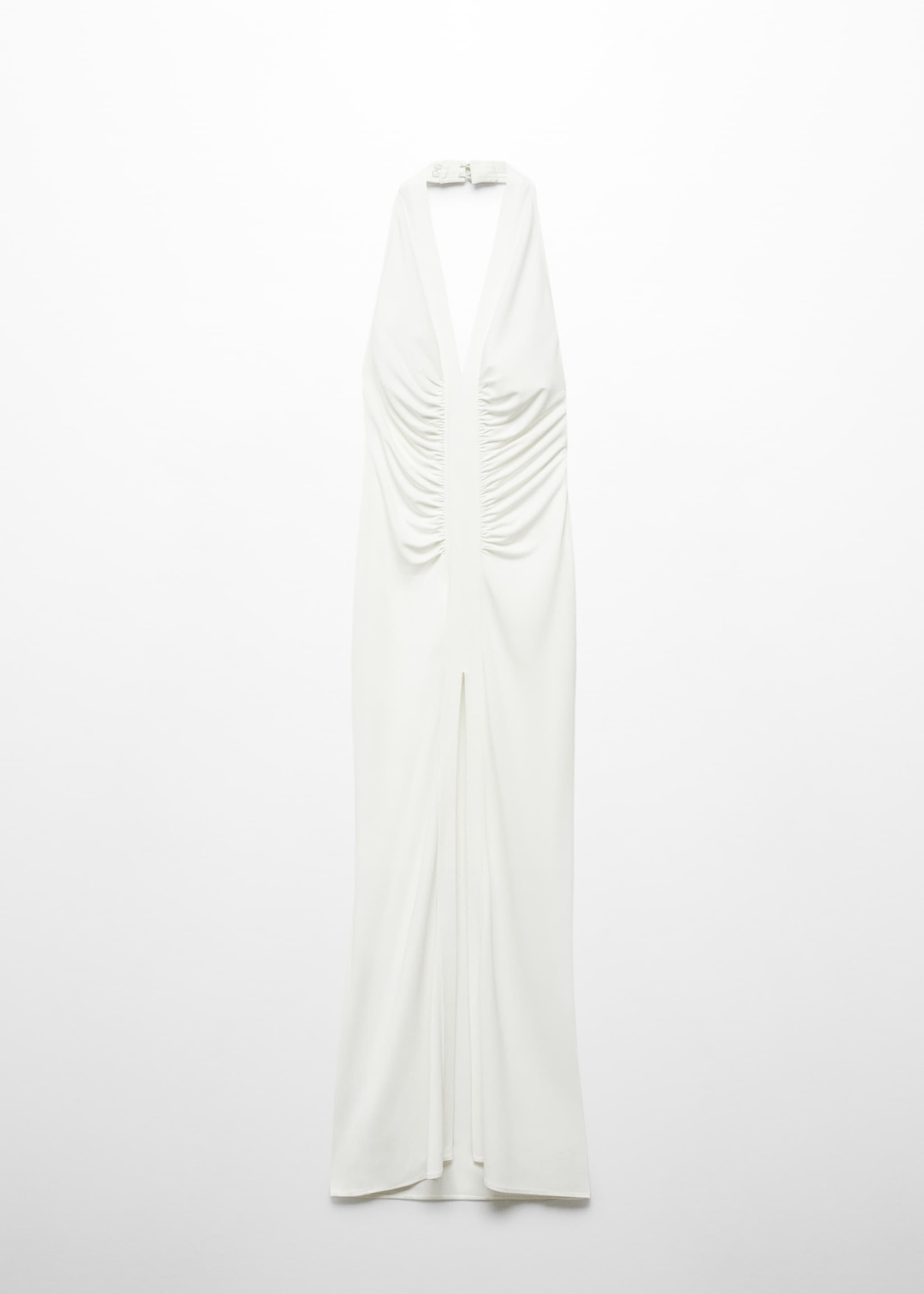 Drapiertes Neckholderkleid mit Schlitz - Artikel ohne Model