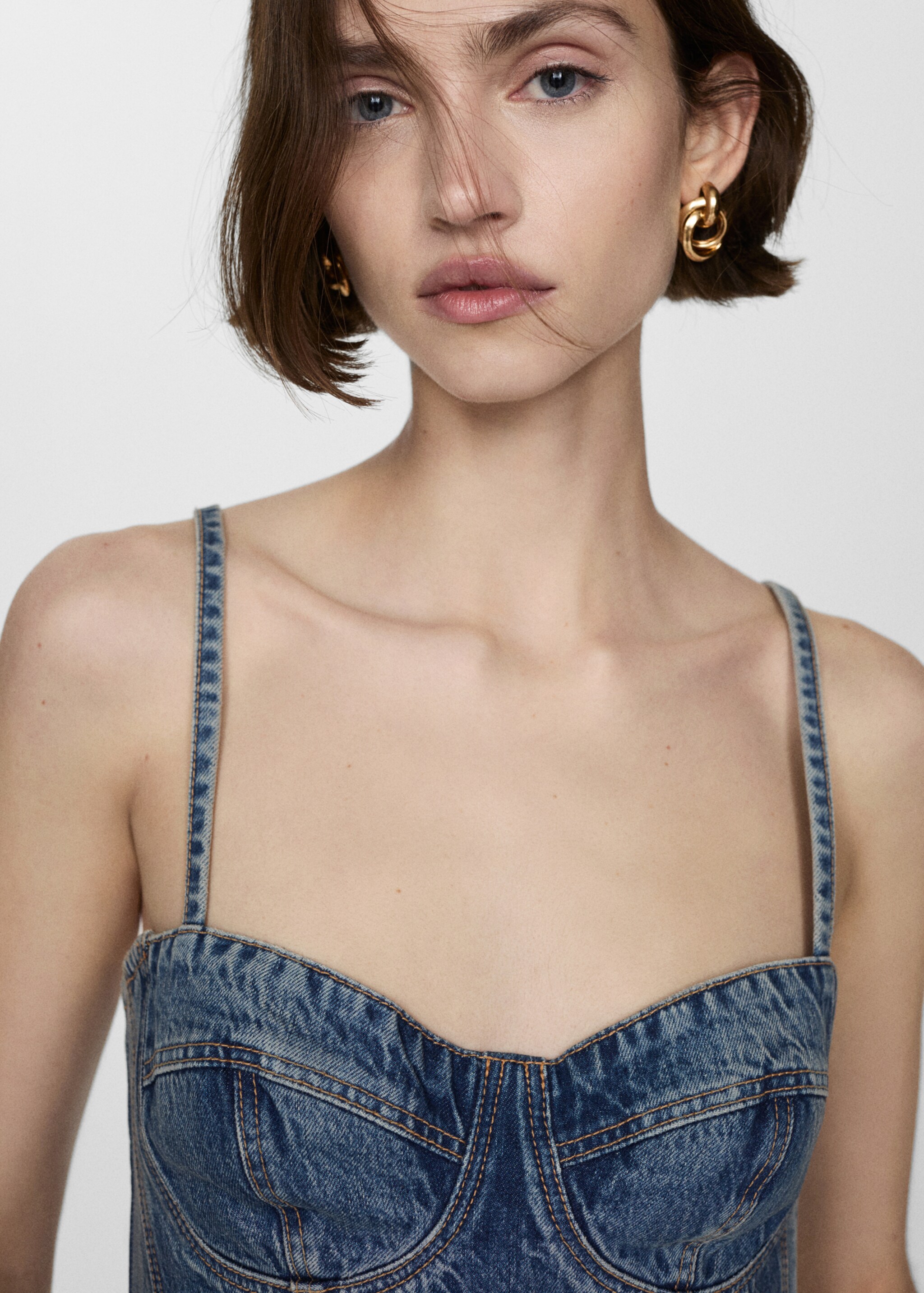 Denim crop top - Details of the article 1