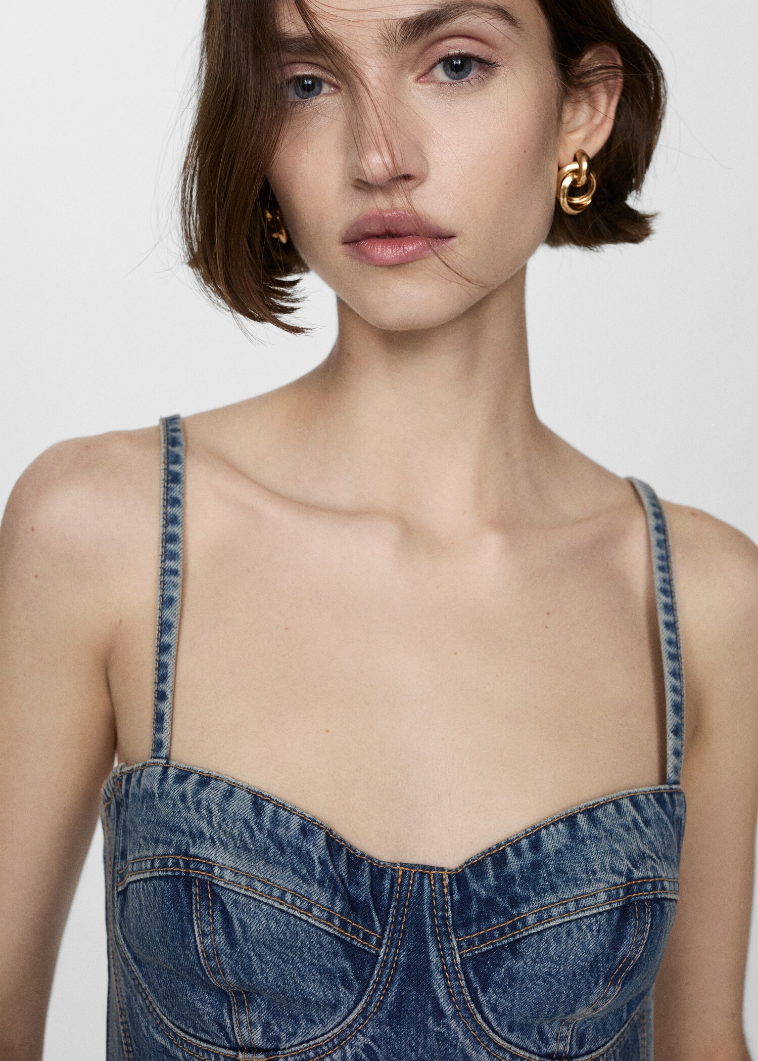 Denim crop top - Details of the article 1