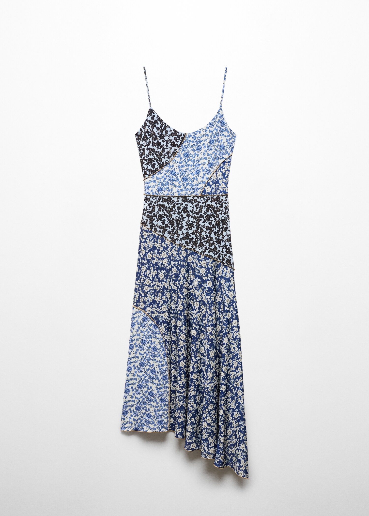 Printed dress with contrast stitching - Article without model