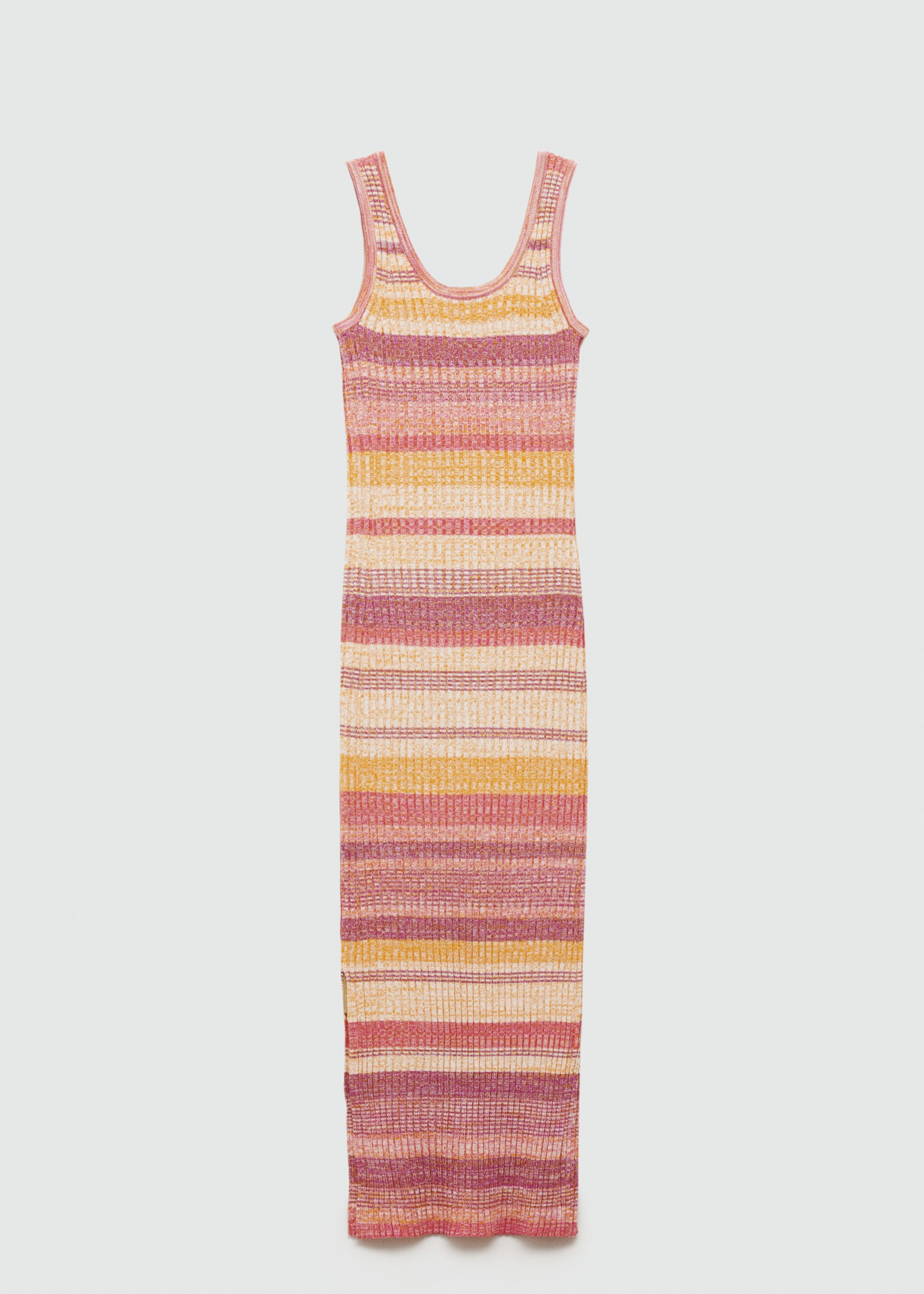 Multi-coloured midi knitted dress - Reverse of the article, Cherry. Ref: 67099053-00.