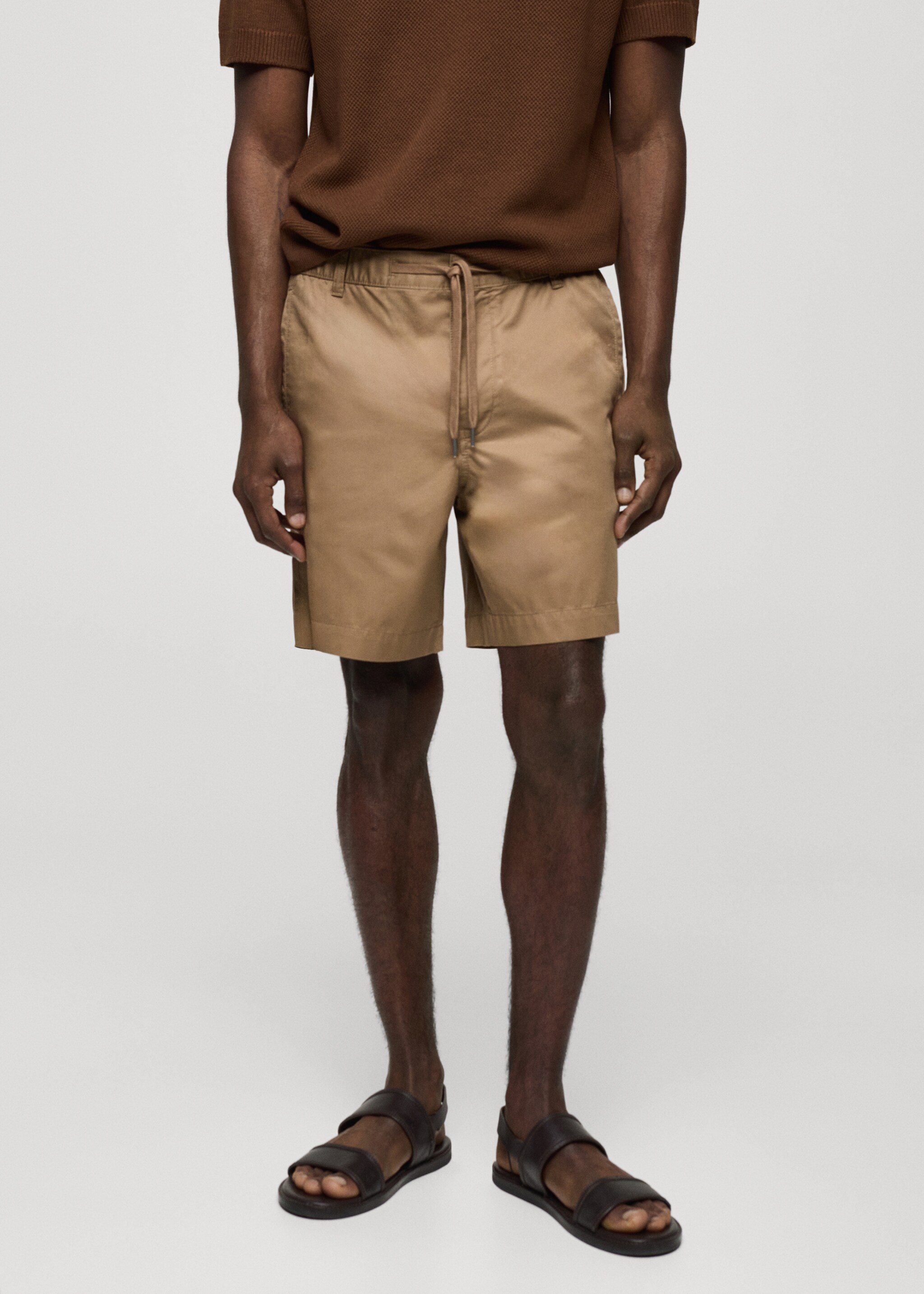 100% cotton bermuda shorts with drawstring - Medium plane