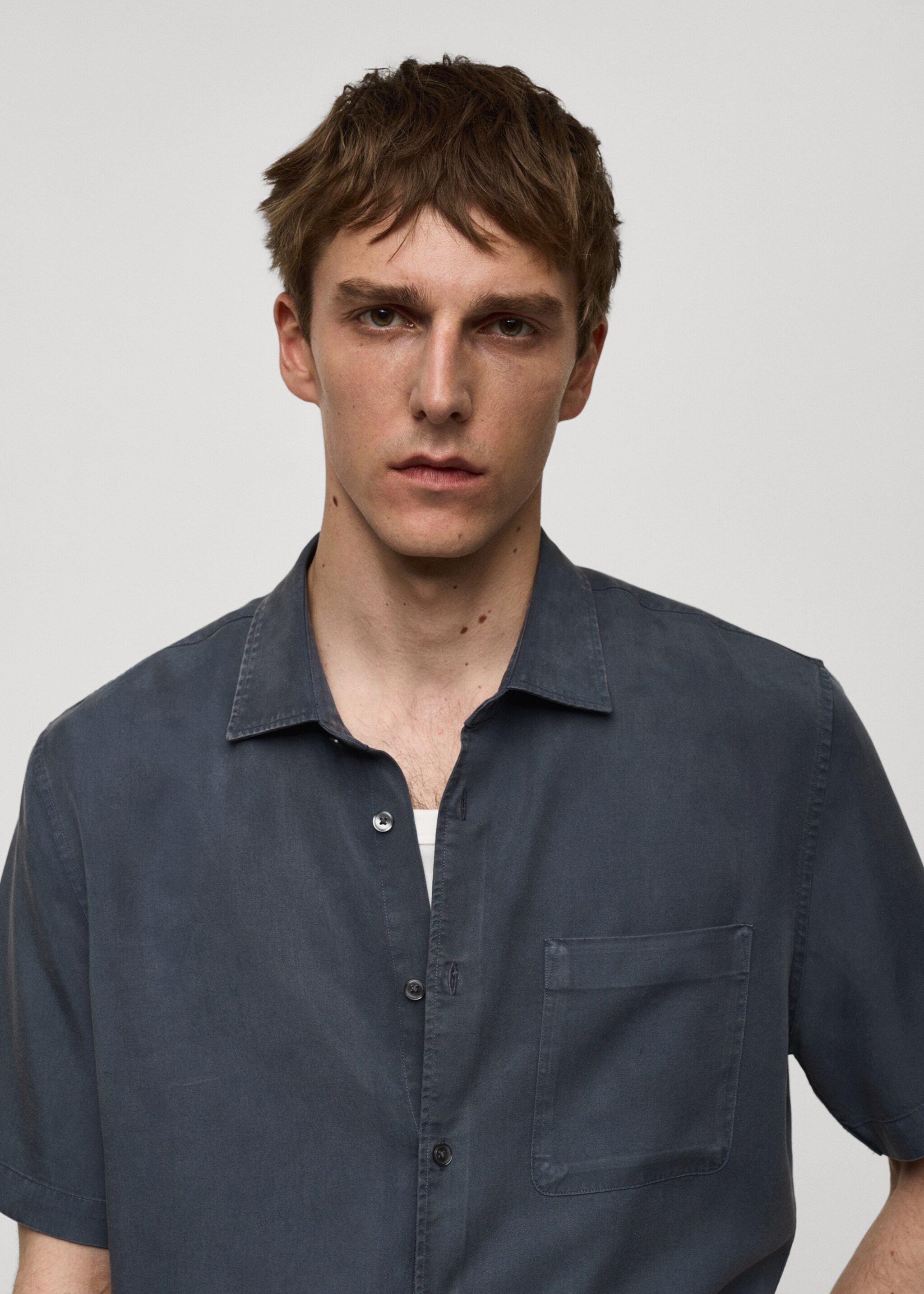 Skjorta regular fit 100 % tencel - Detaljer om artikeln 1