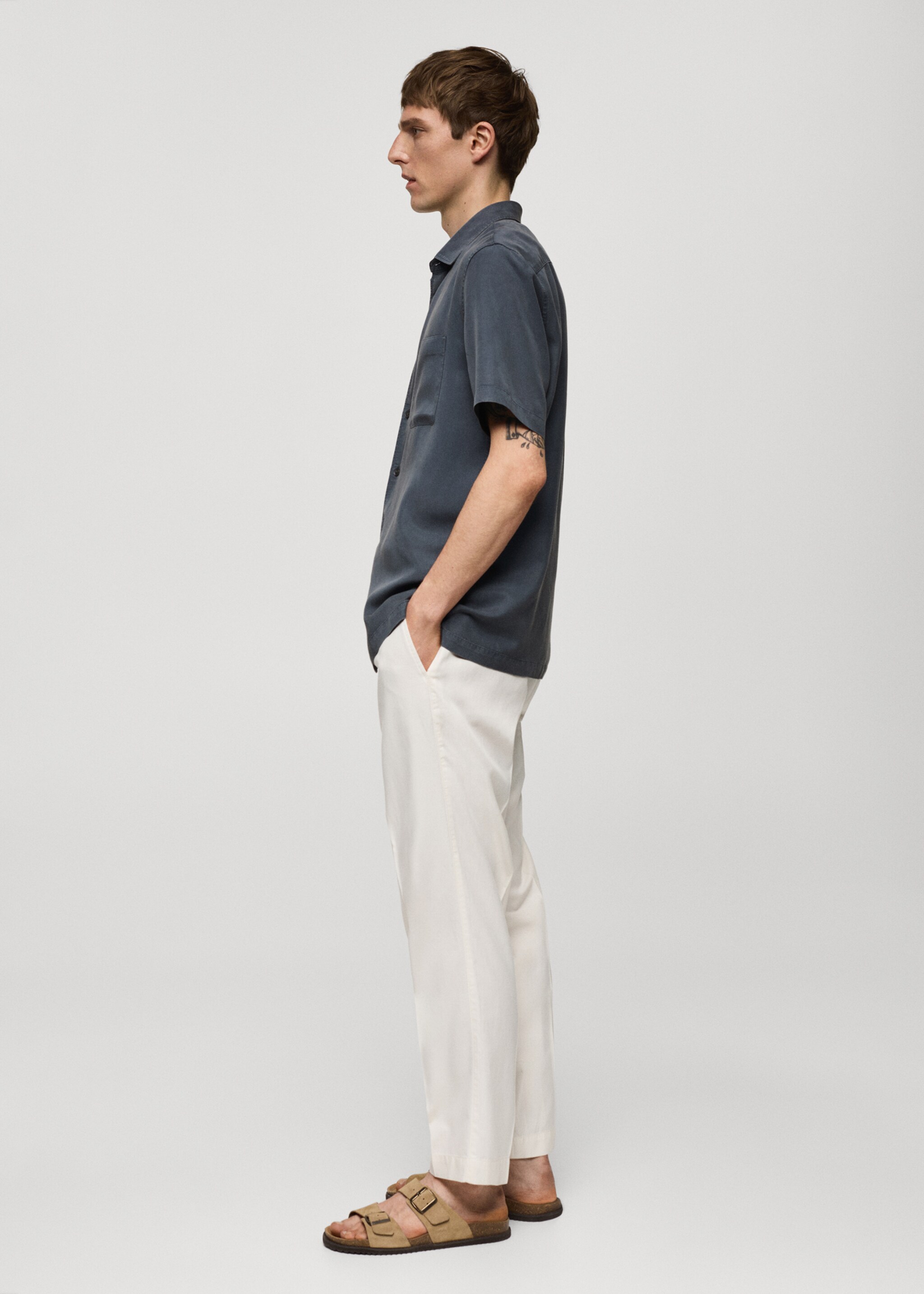 Skjorta regular fit 100 % tencel - Detaljer om artikeln 2