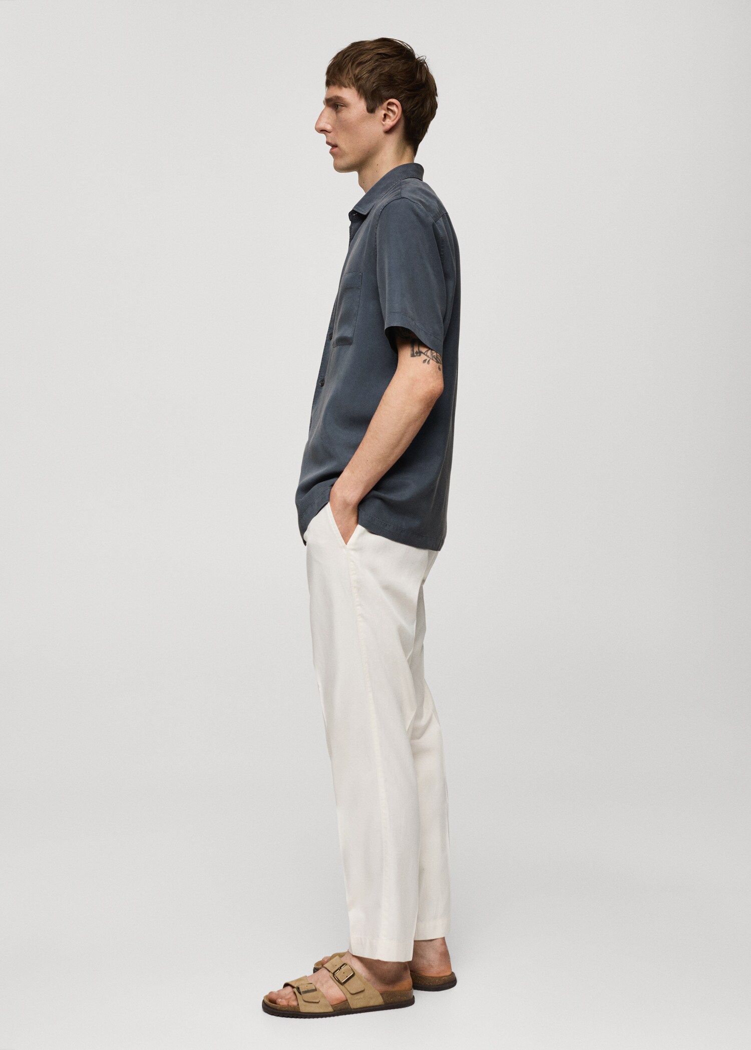 Skjorta regular fit 100 % tencel - Detaljer om artikeln 2