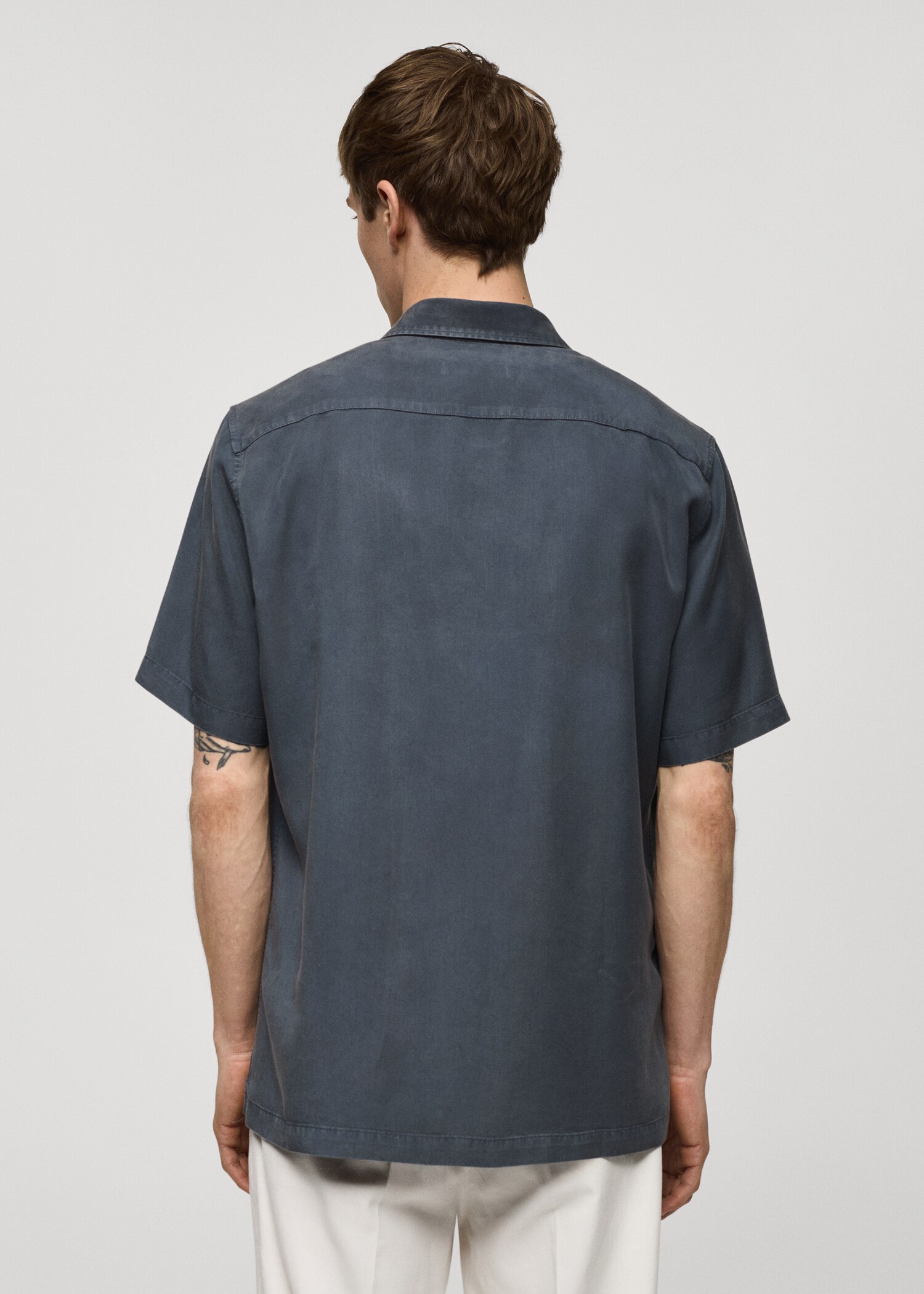 Skjorta regular fit 100 % tencel - Artikelns baksida