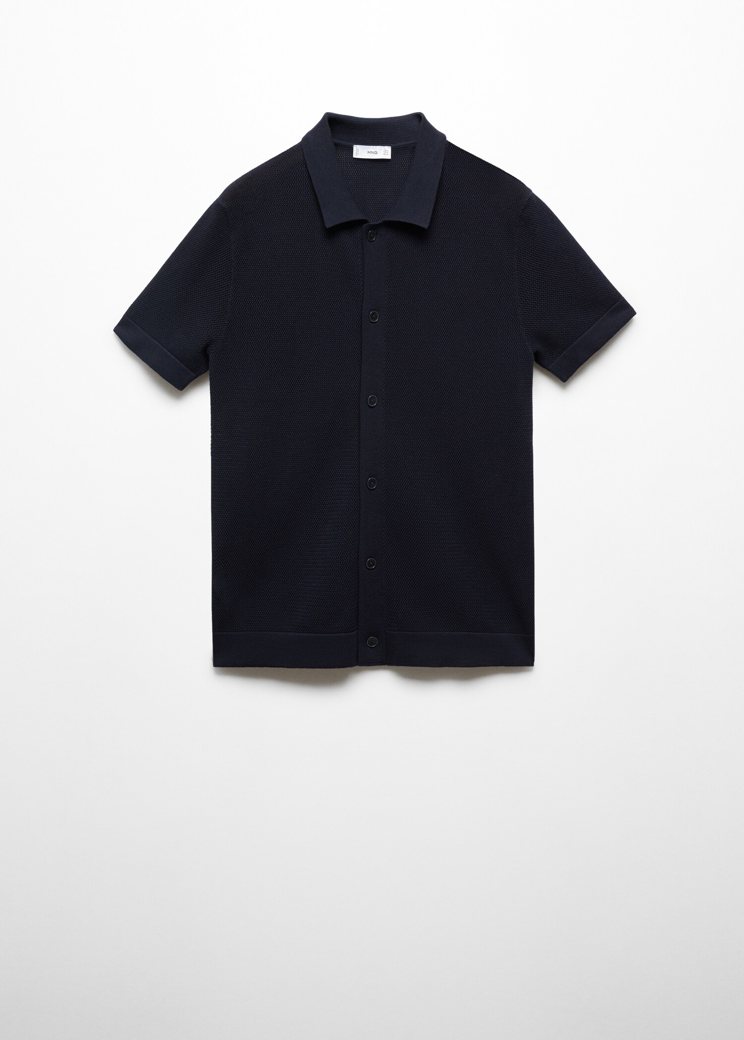 Structured knitted polo shirt with buttons - Article without model