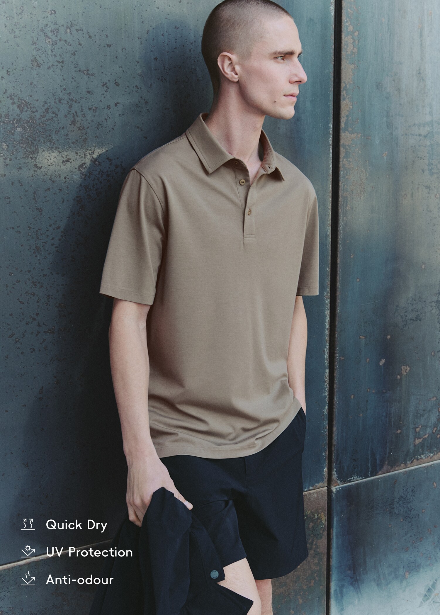 Slim-fit quick-drying polo shirt - Details of the article 3