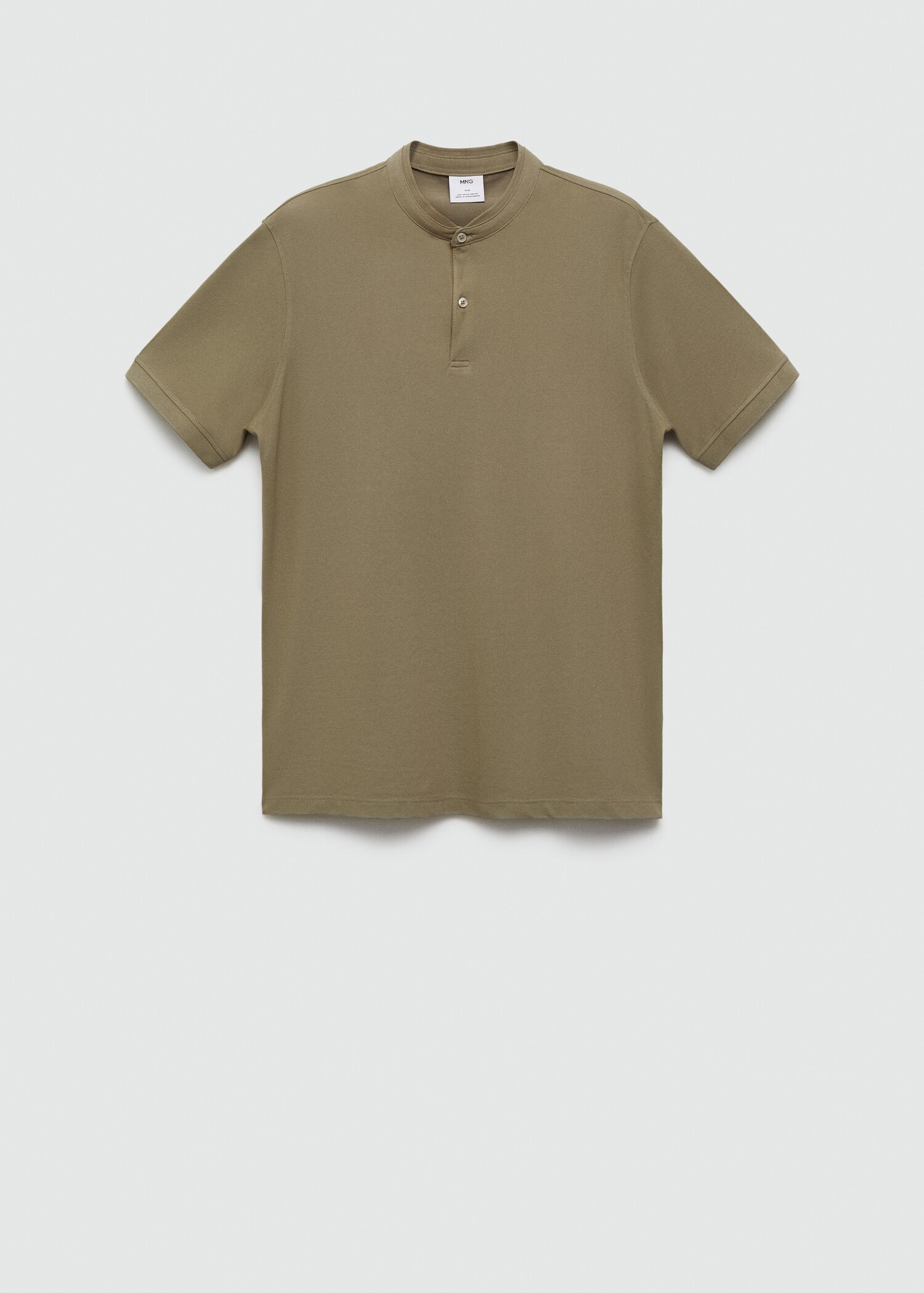 Cotton pique polo shirt with mao collar - Article without model