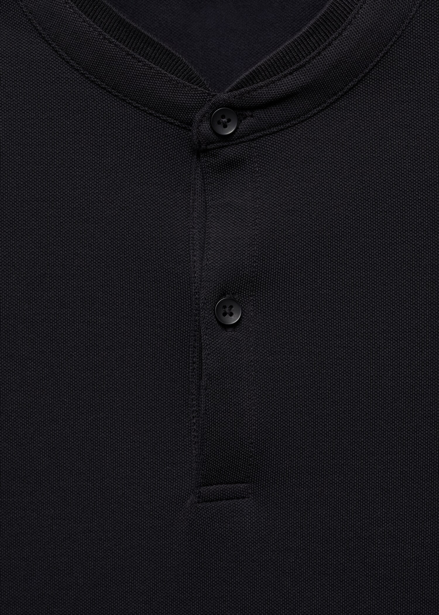 Cotton pique polo shirt with mao collar - Details of the article 8