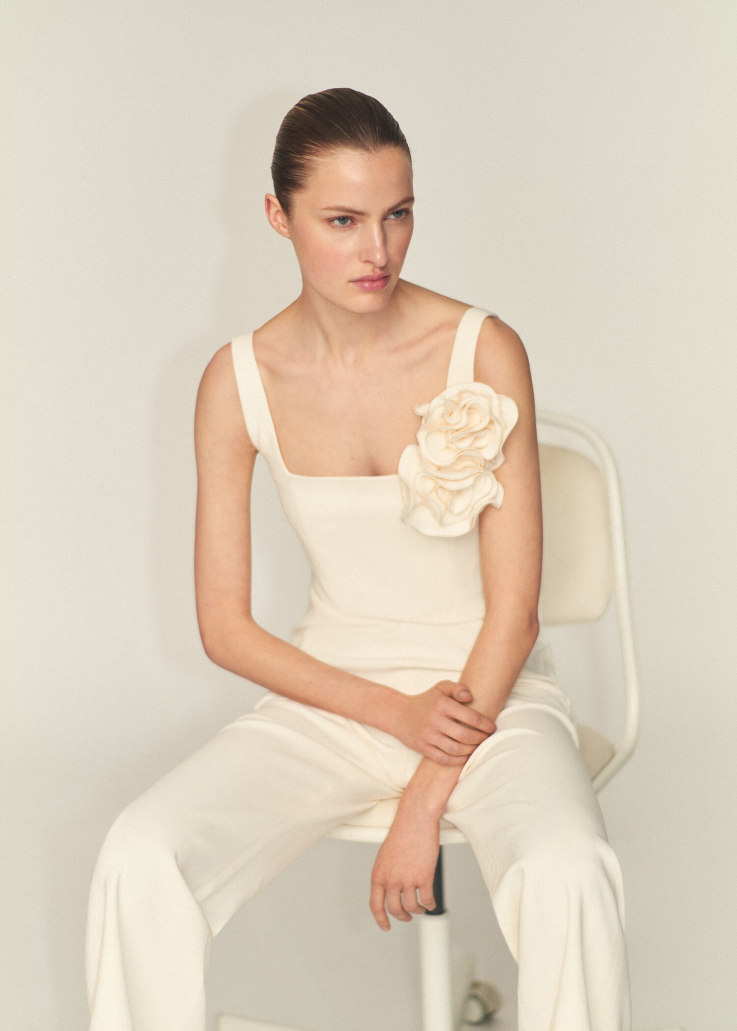 Maxi-flower flared jumpsuit - Details of the article 2