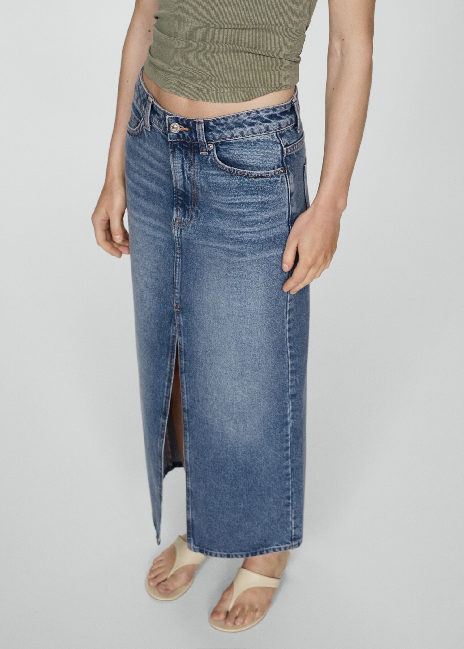Long denim skirt - Medium plane