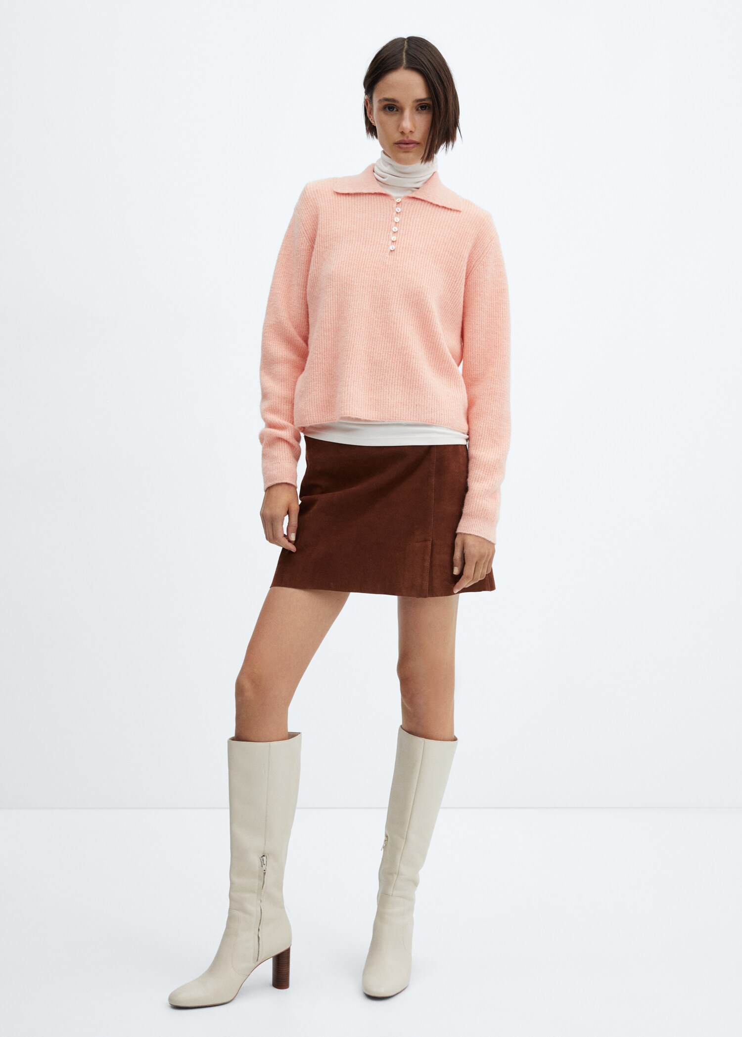 Knitted polo-neck sweater - General plane