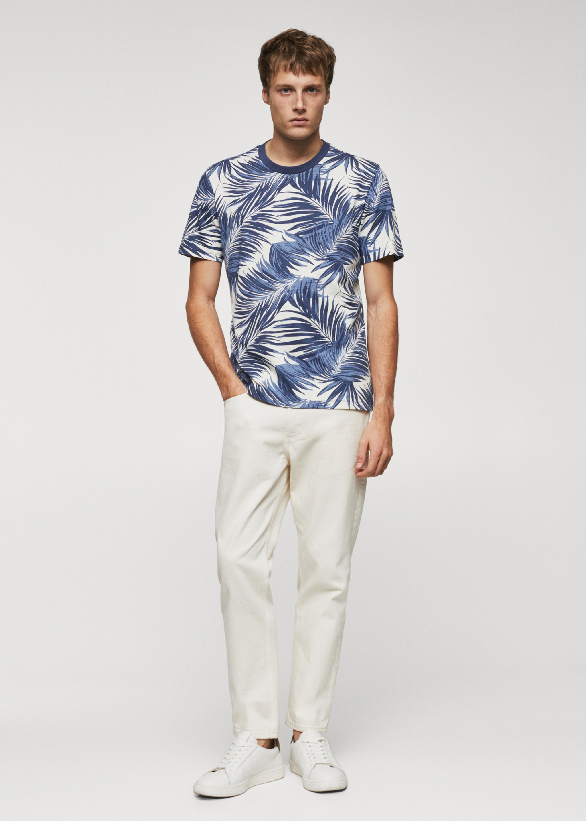 Slim-fit palm-print shirt - General plane