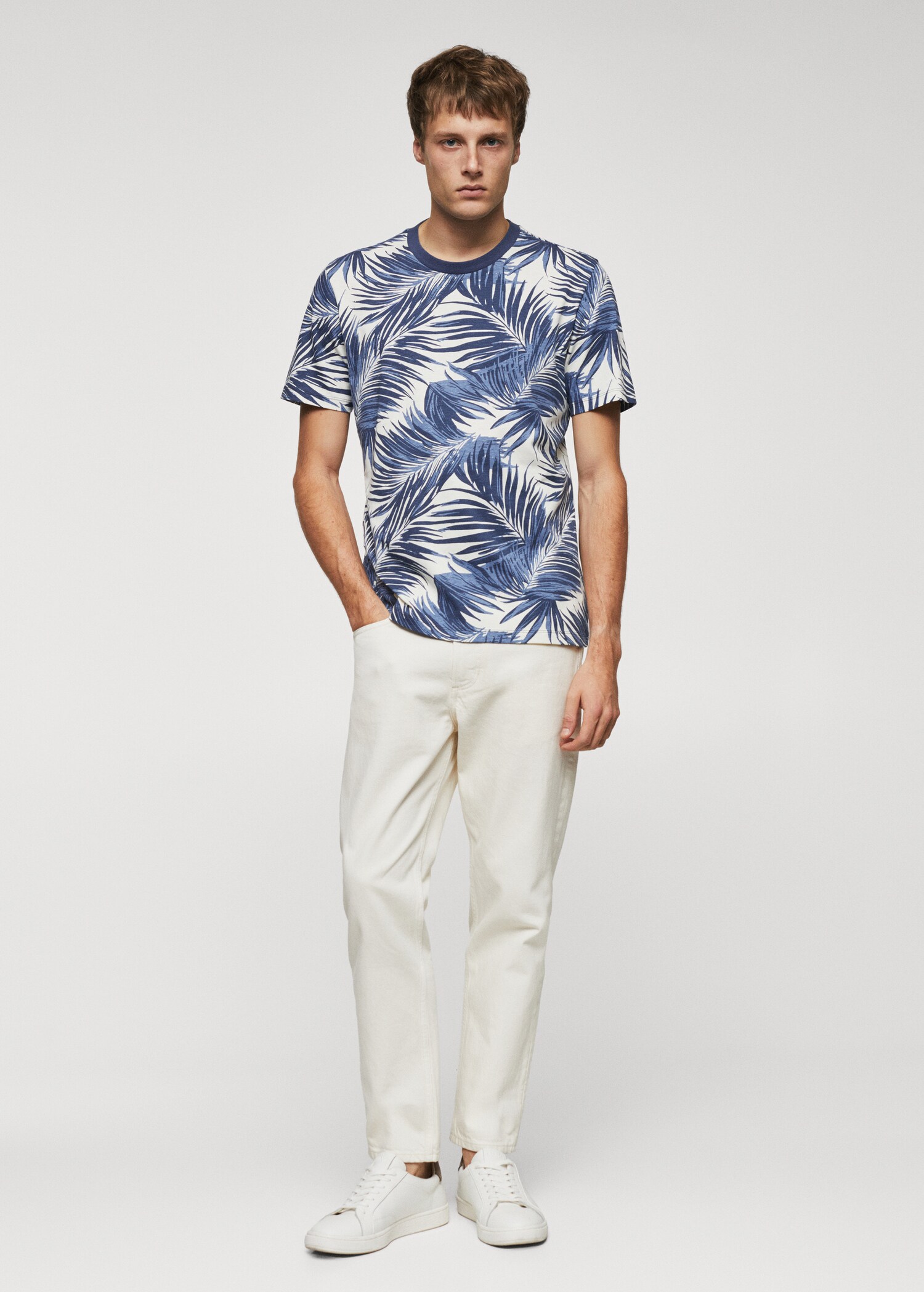Slim-fit palm-print shirt - General plane