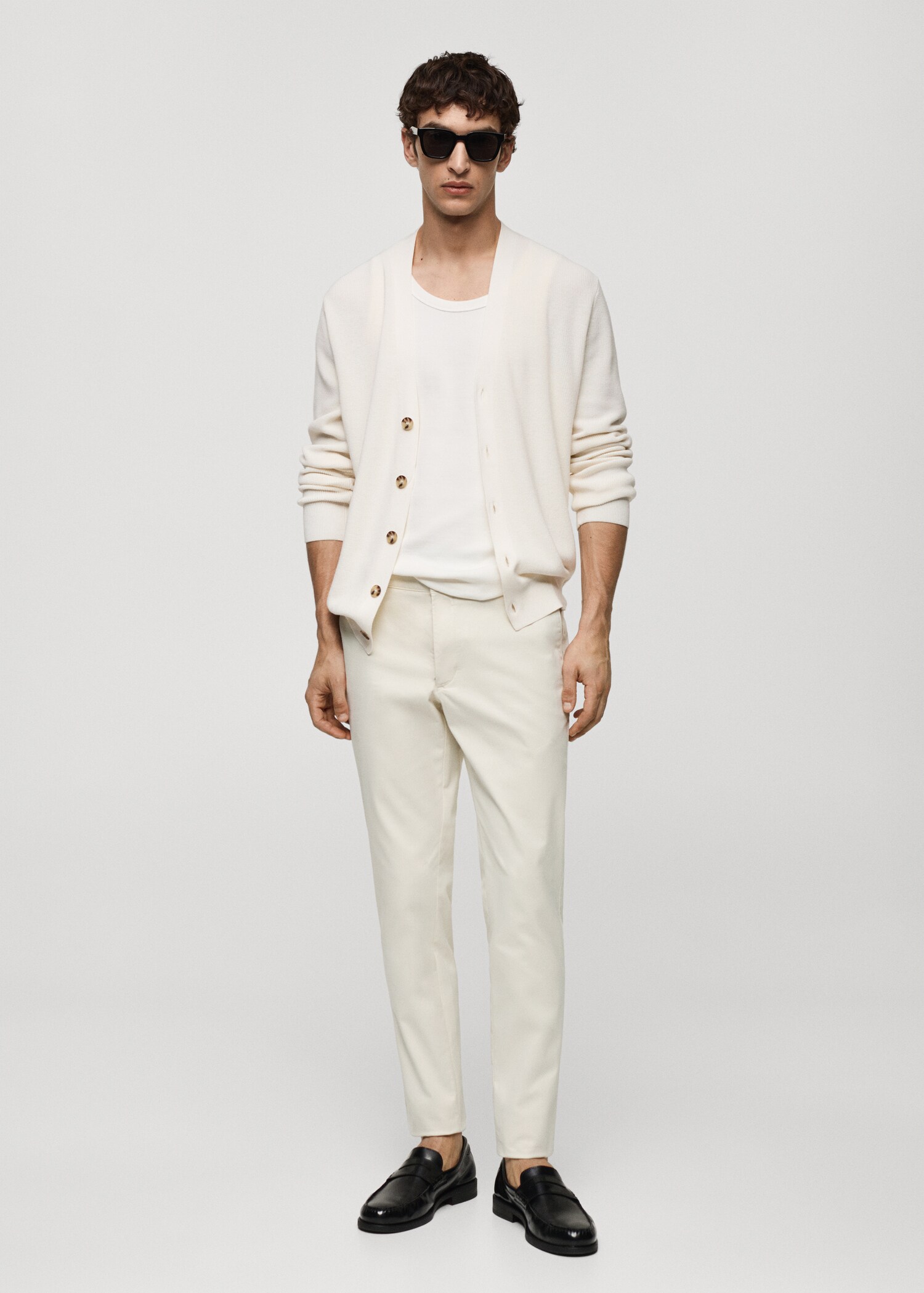 Slim fit serge chino trousers - General plane