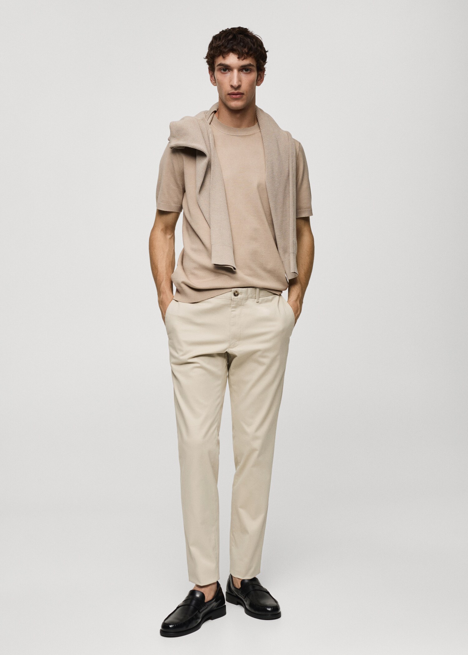 Pantalons xinesos slim fit sarja - Pla general
