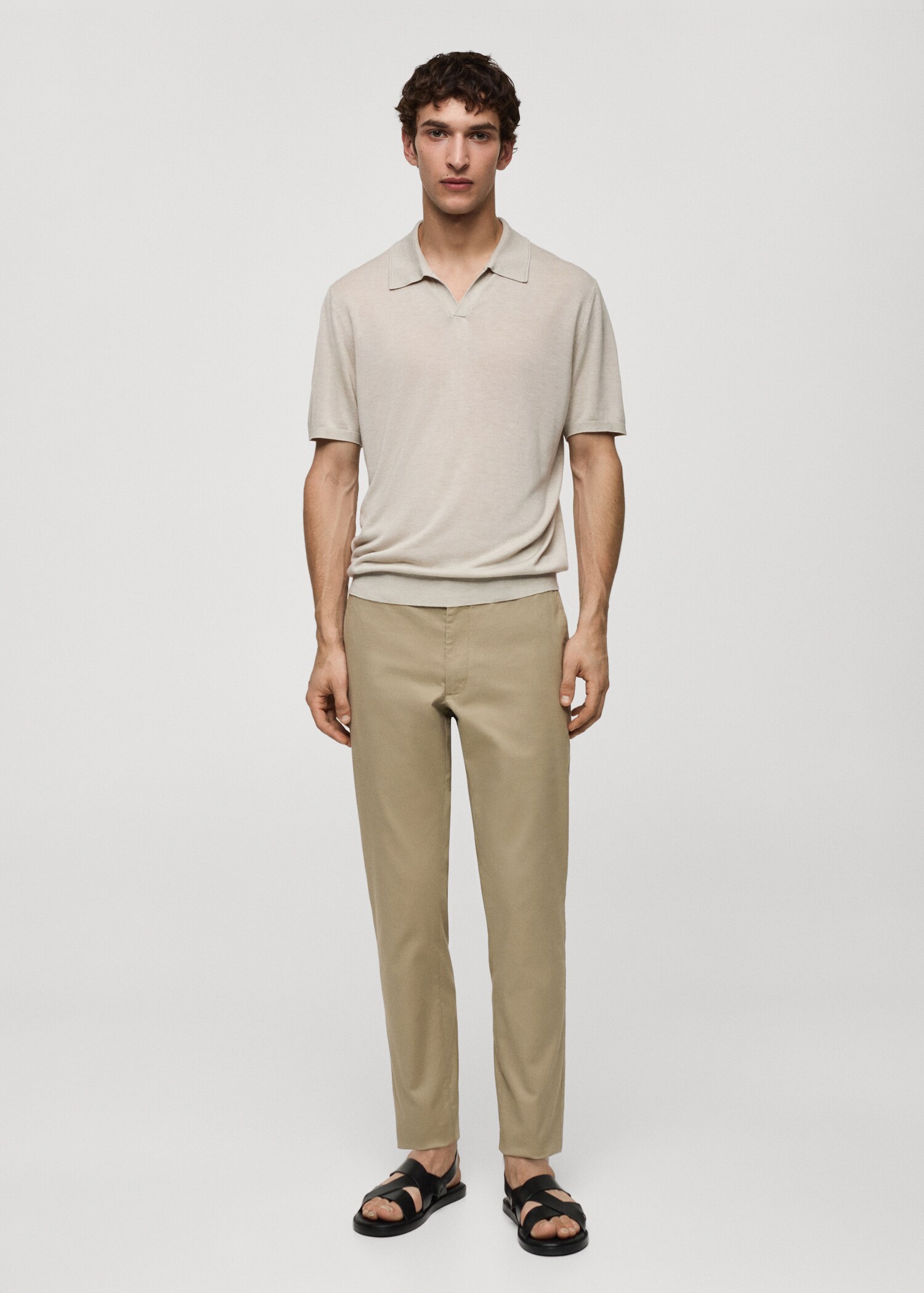 Slim fit serge chino trousers - General plane