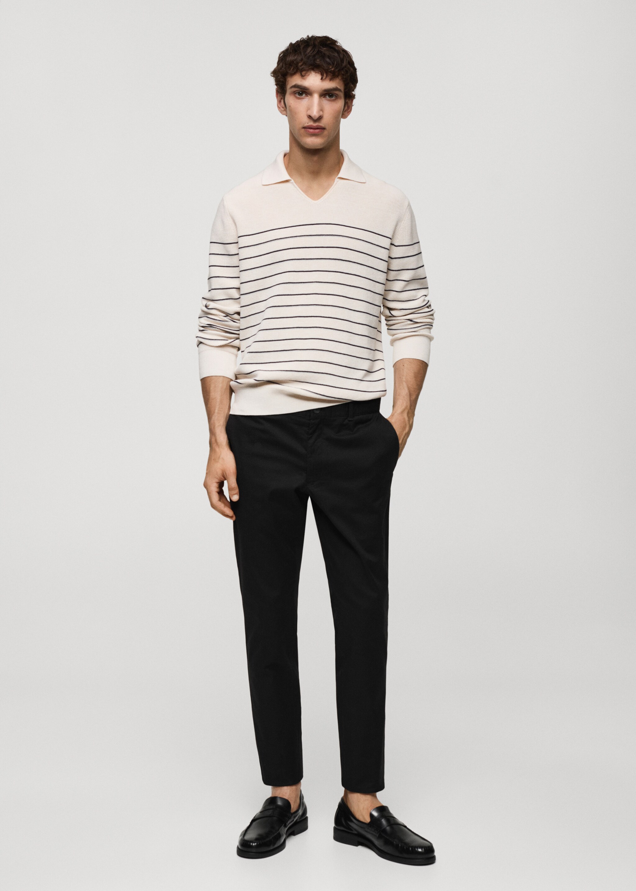 Slim fit serge chino trousers - General plane