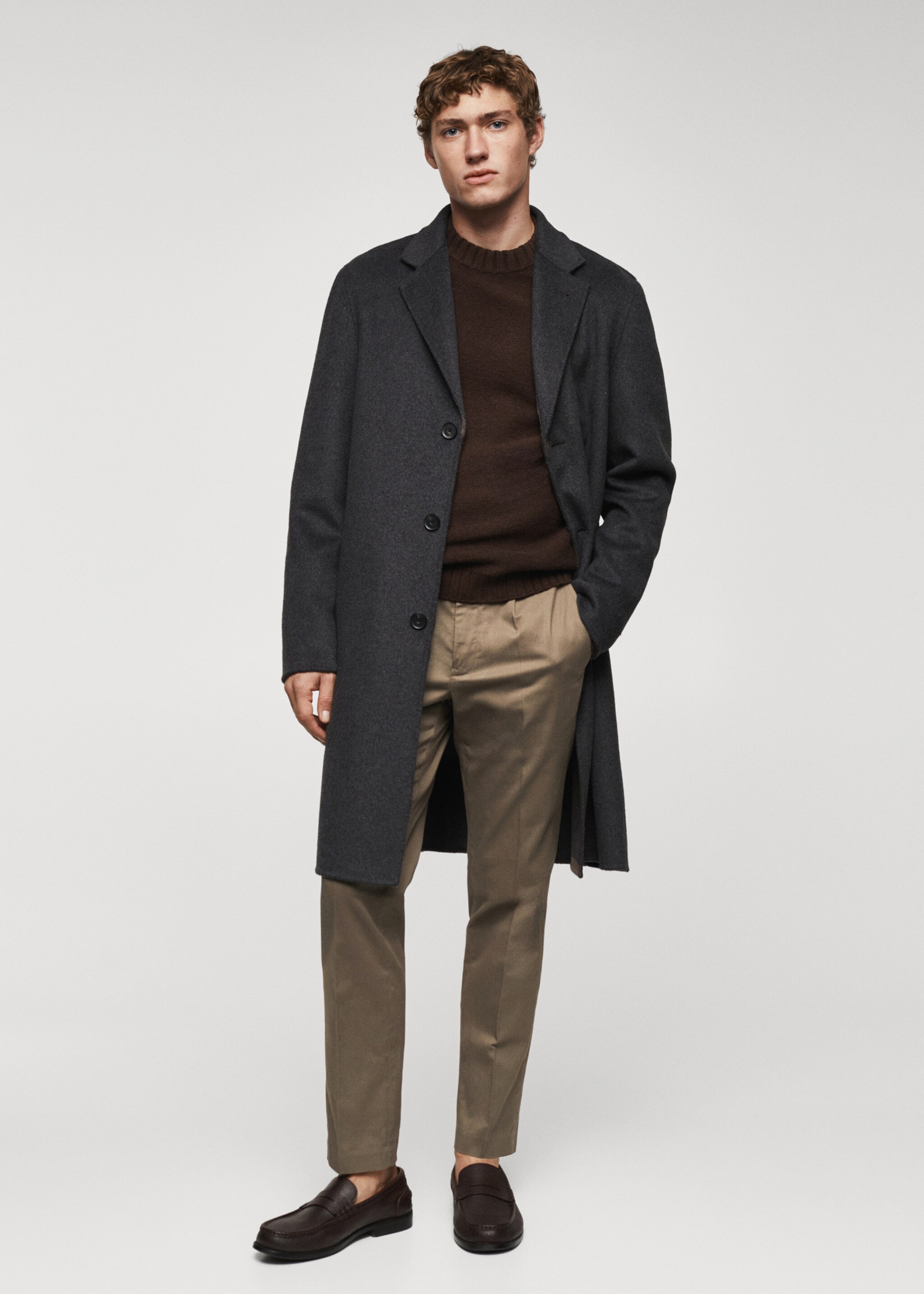 Slim Fit-Bundfaltenhose aus Baumwolle - Allgemeine Ansicht