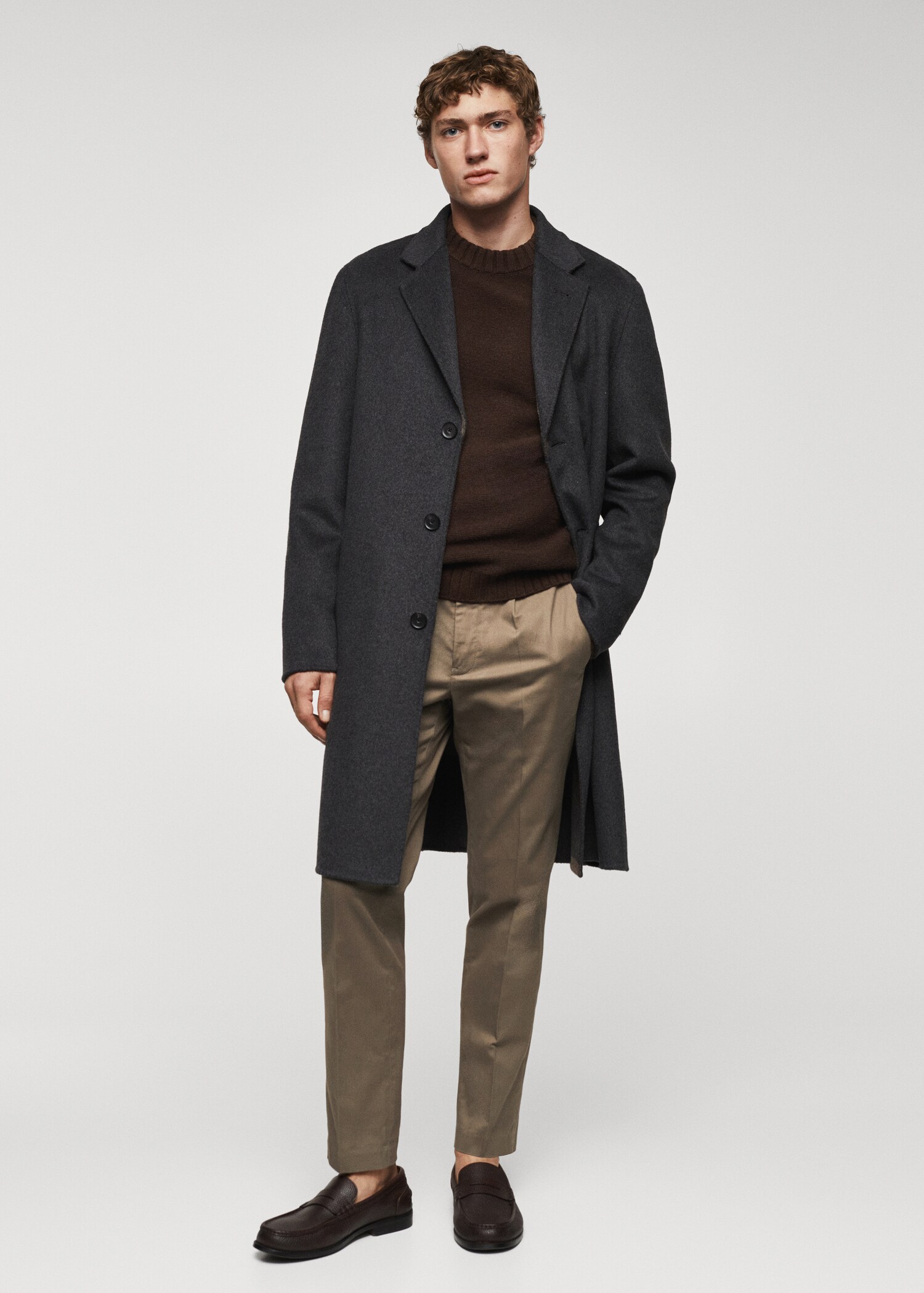 Slim Fit-Bundfaltenhose aus Baumwolle - Allgemeine Ansicht