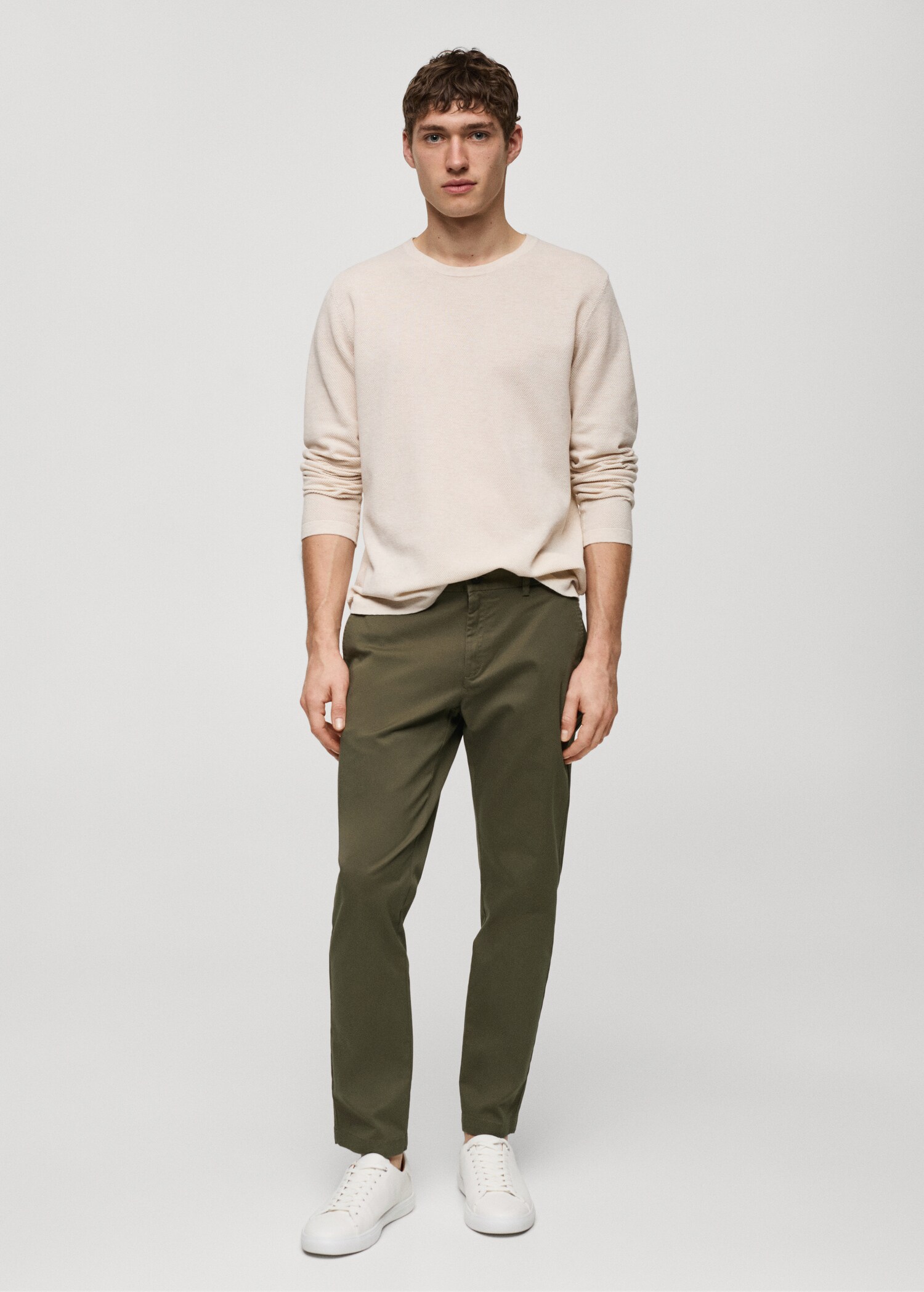 Pantalon coton tapered crop - Plan général