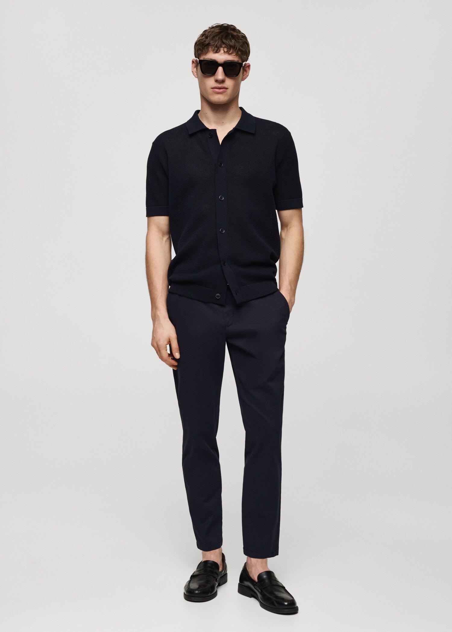 Pantalon coton tapered crop - Plan général