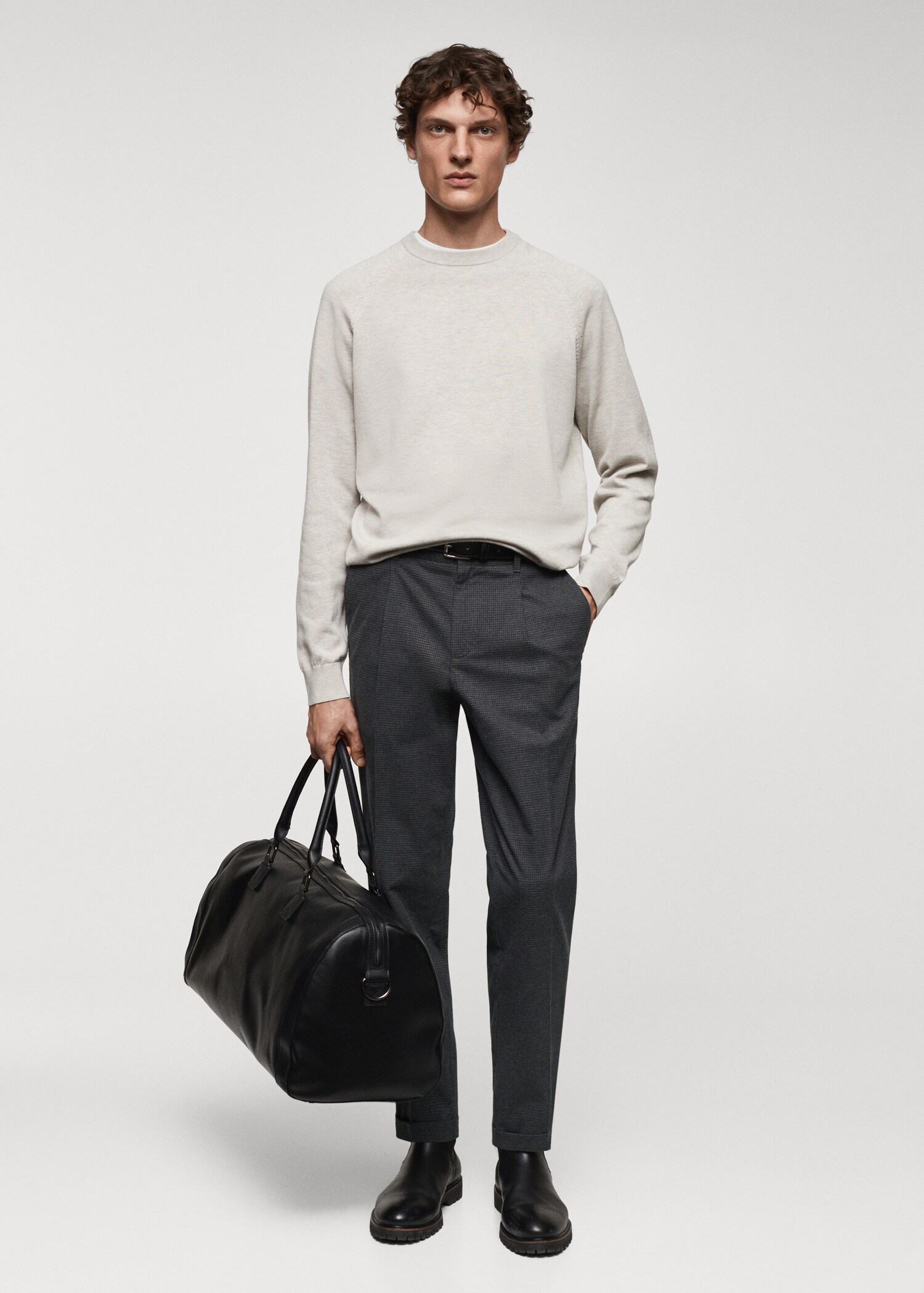 Pantalons slim fit cotó - Pla general