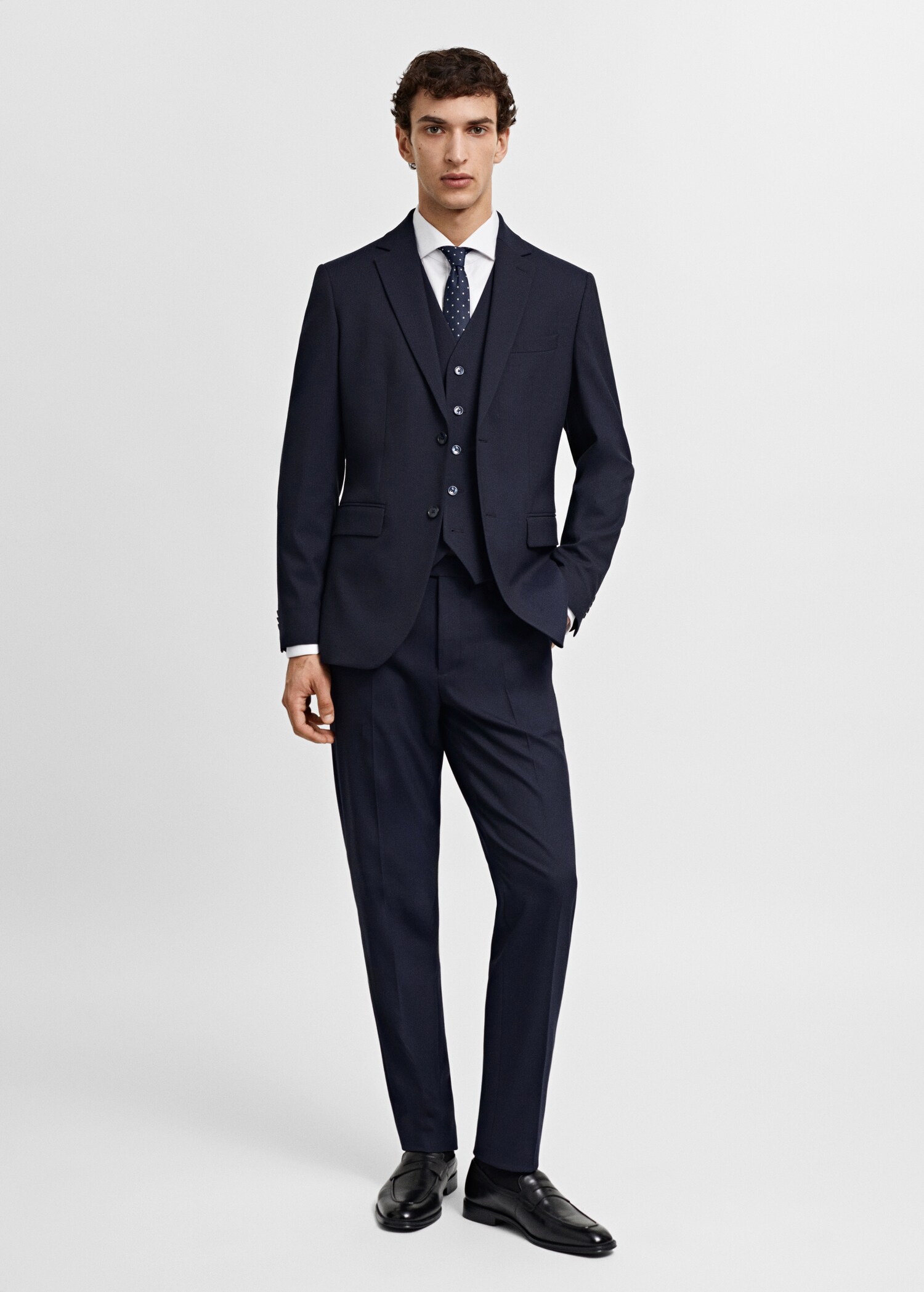 Slim-fit pantalon van Comfort stretch stof - Overzichtstekening