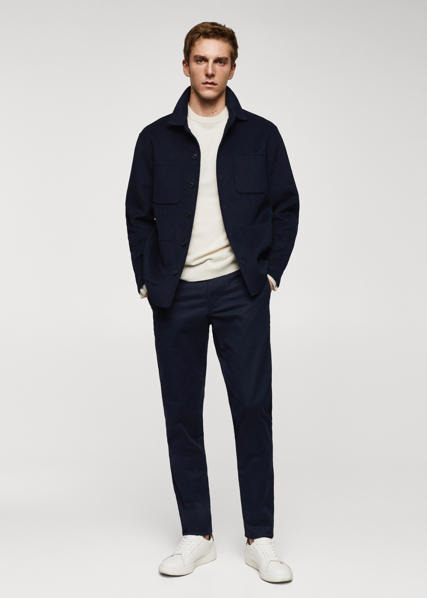 Pantalons xinesos slim fit sarja - Pla general