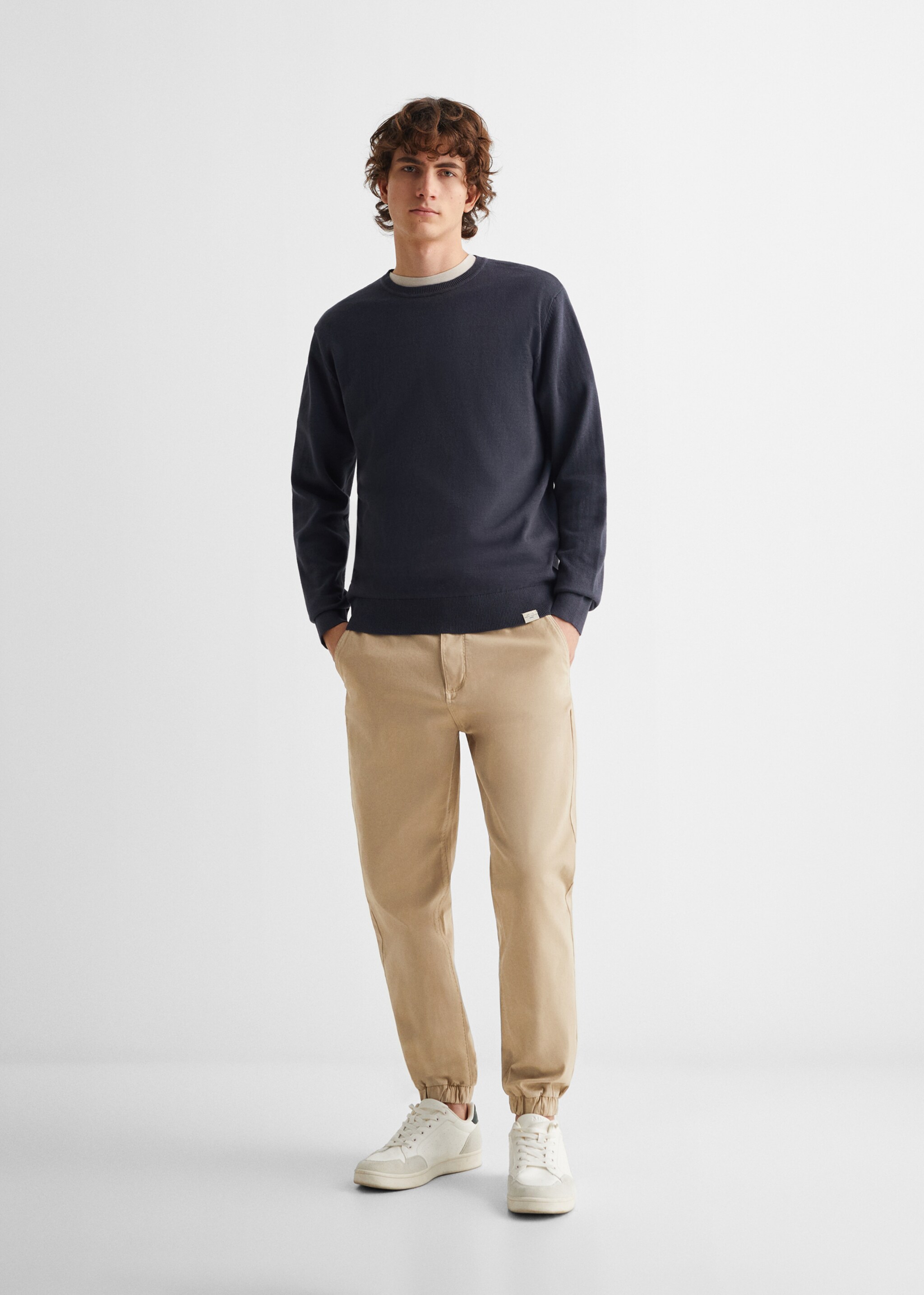 Cotton jogger-style trousers - General plane, Beige. Ref: 67000666-00.