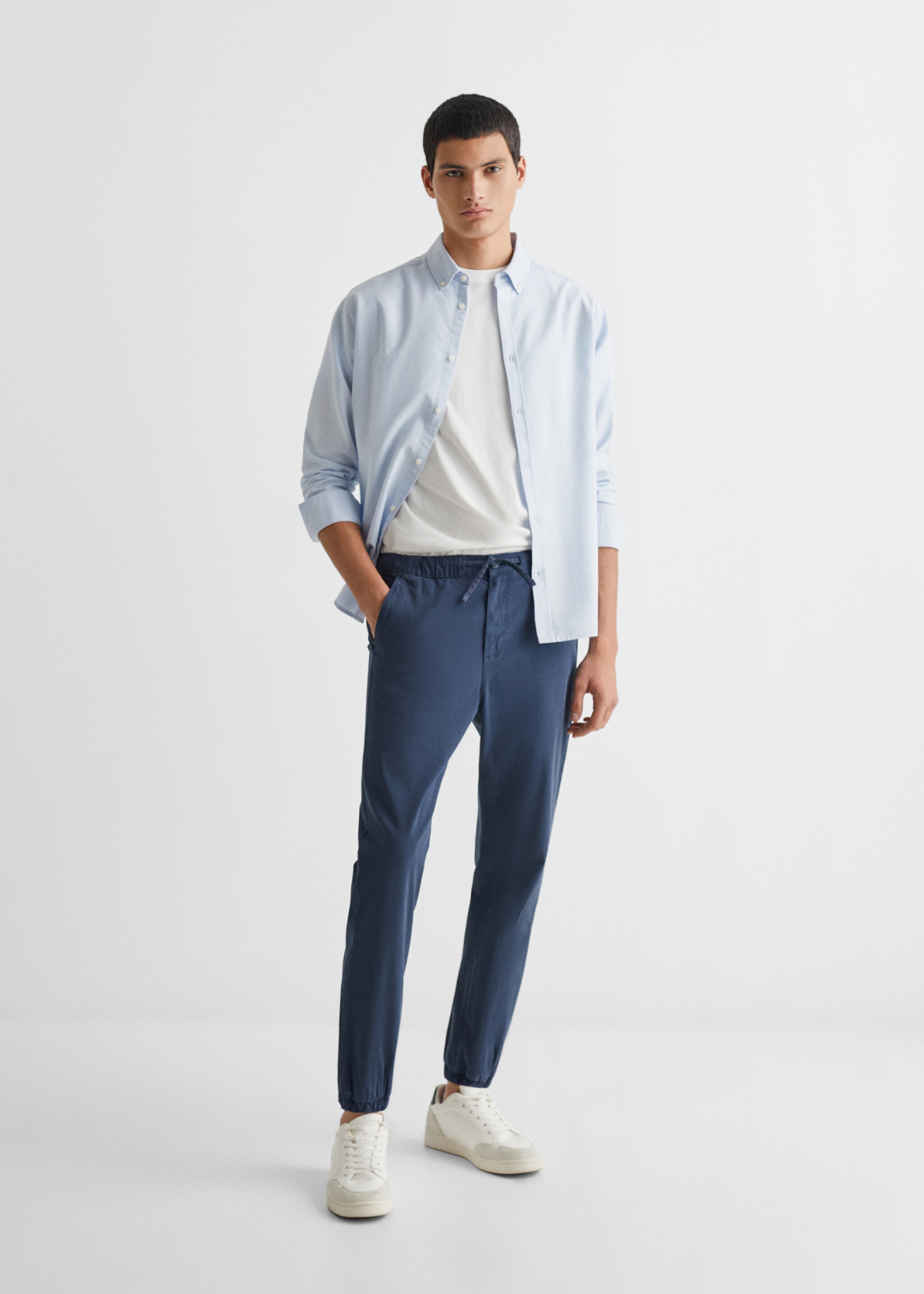 Cotton jogger-style trousers - General plane, Navy. Ref: 67000666-00.