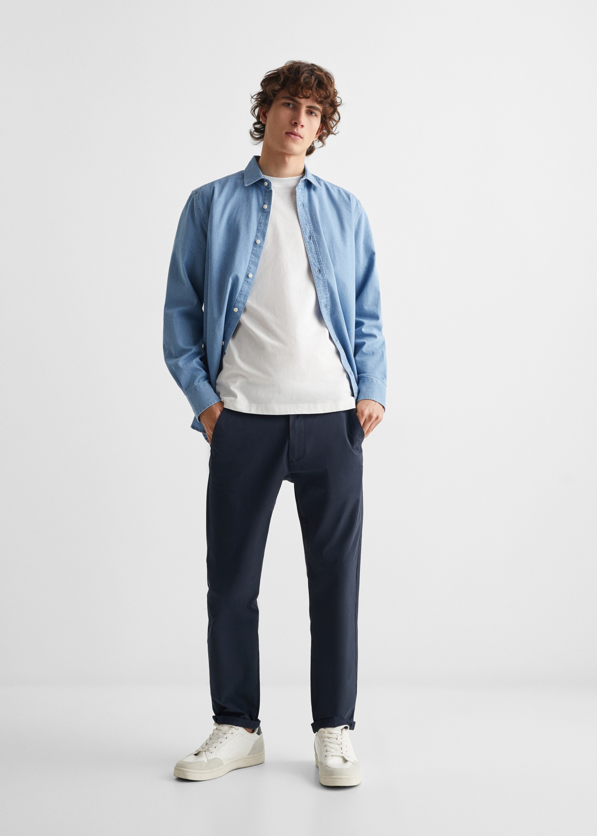 Cotton chinos - General plane, Dark Navy. Ref: 67000668-00.